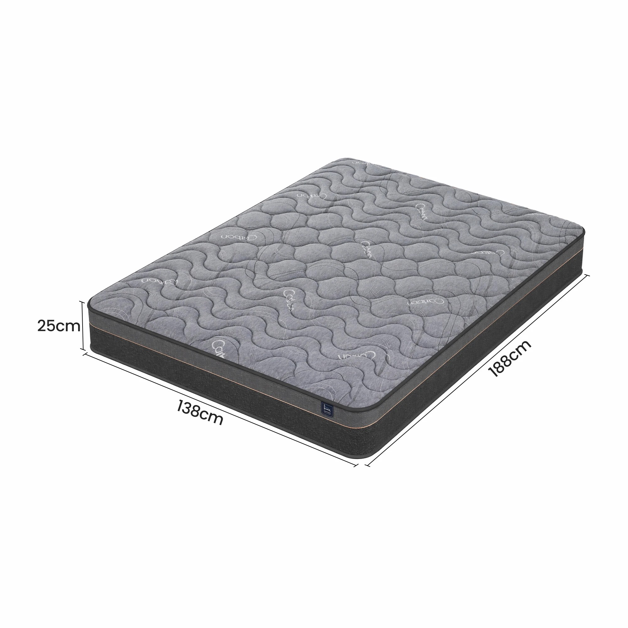 2 Levitex Double Mattress Hybrid Pocket Spring with 4cm Egg Crate Foam for Deep Sleep - Double Bed - Grey, 2 of 10