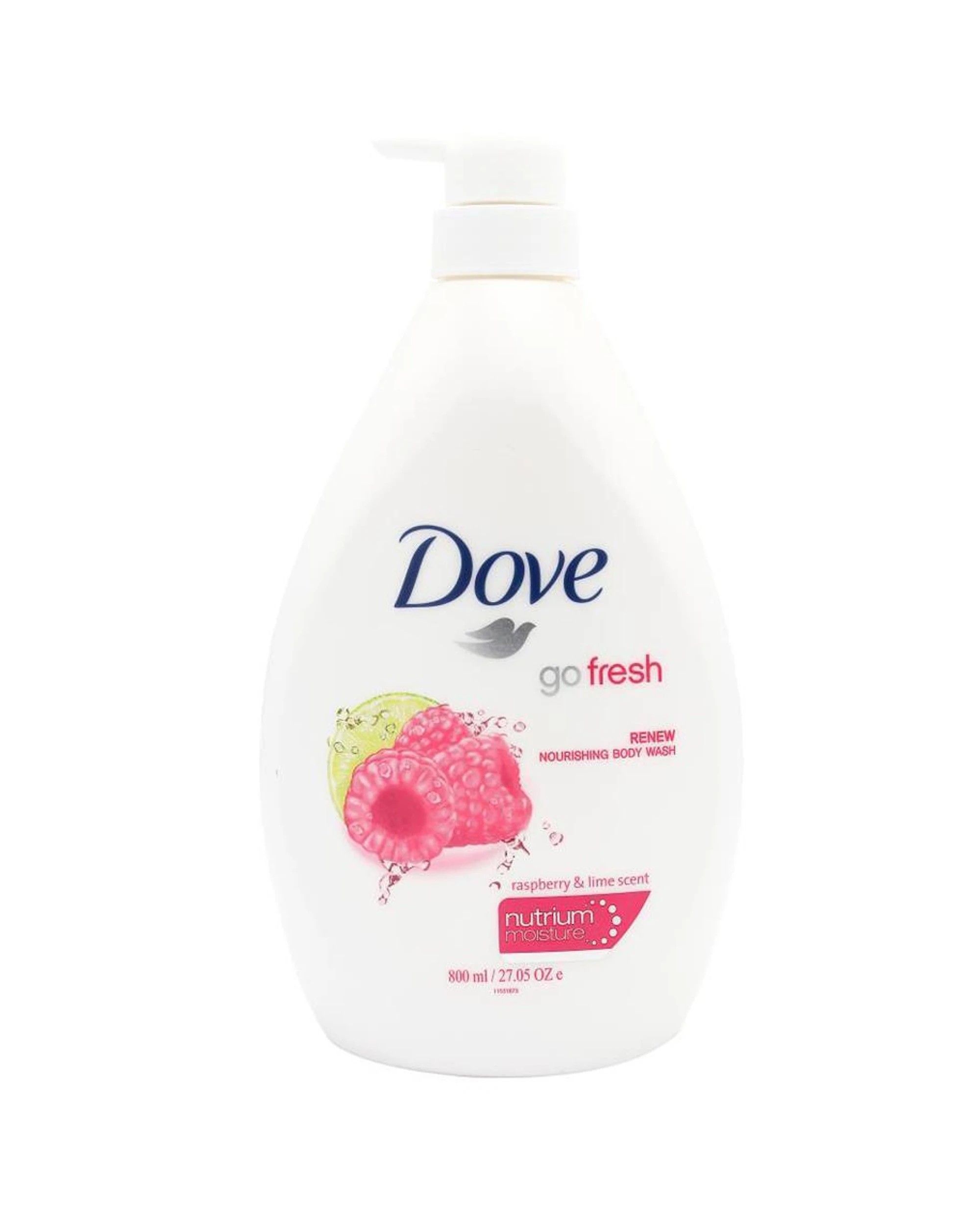 1 Dove Body Wash Go Fresh Raspberry Scent Moisturising Nourishing Shower Gel 800ml - White, 1 of 3