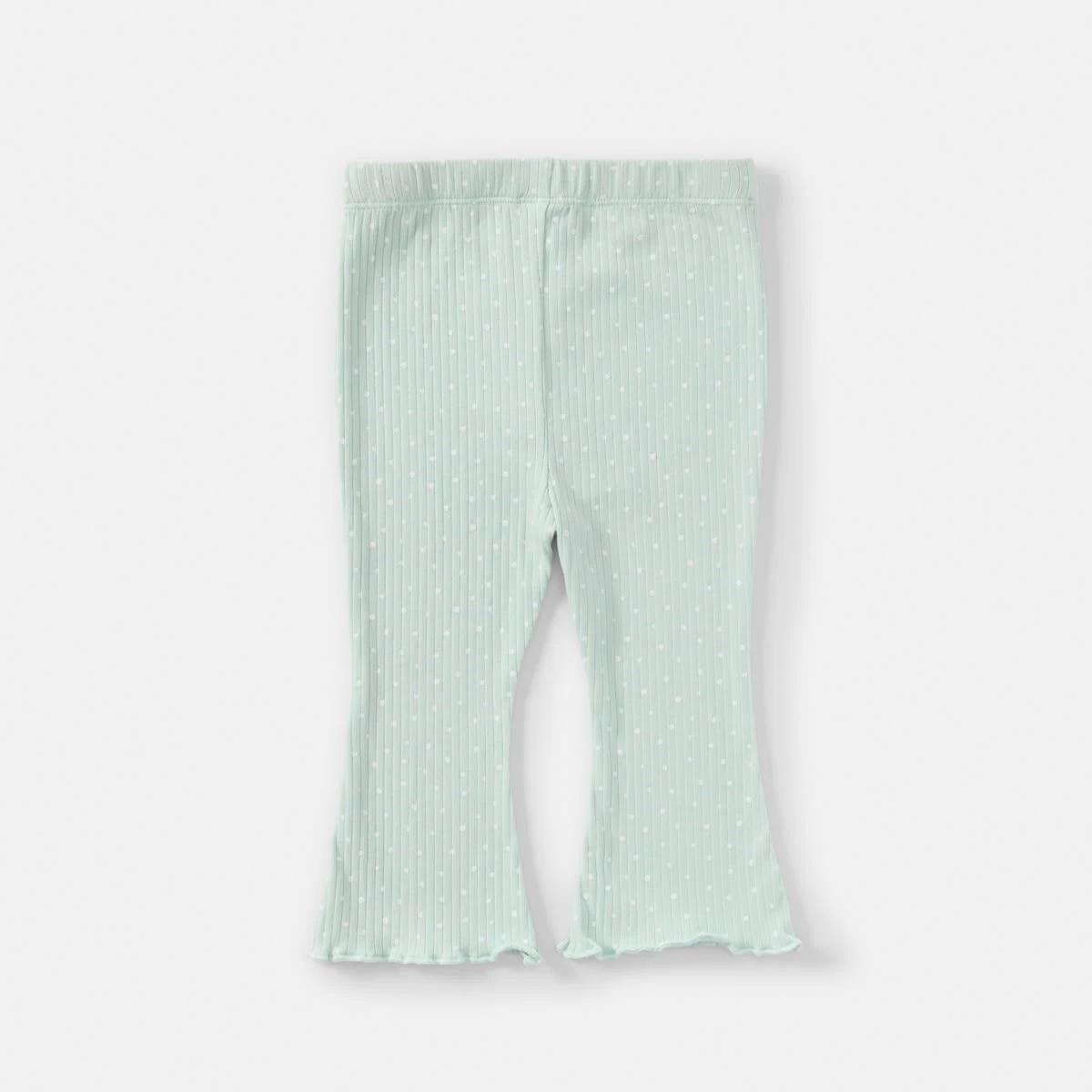 2 Rib Flare Leggings Grn Naispt, 2 of 3