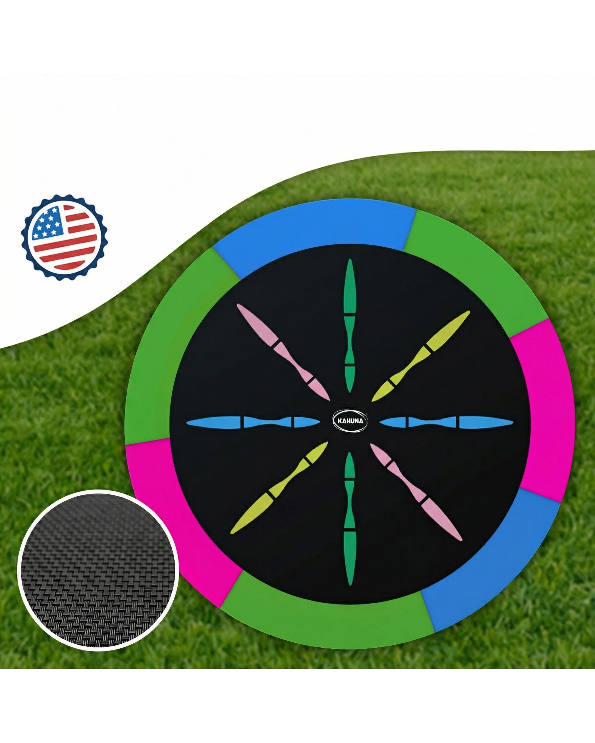 4 Kahuna Trampoline 6 ft with Basketball Set - Rainbow - Pattern, 4 of 9