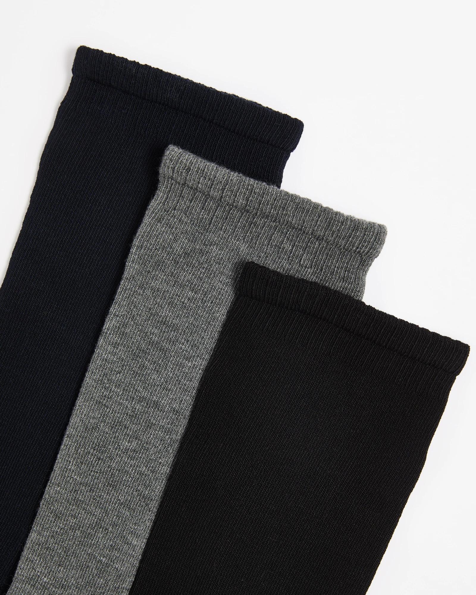 2 Australian Cotton Blend 3 Pack Comfort Crew Socks - Maxx BLACK/NAVY/GREY, 2 of 3