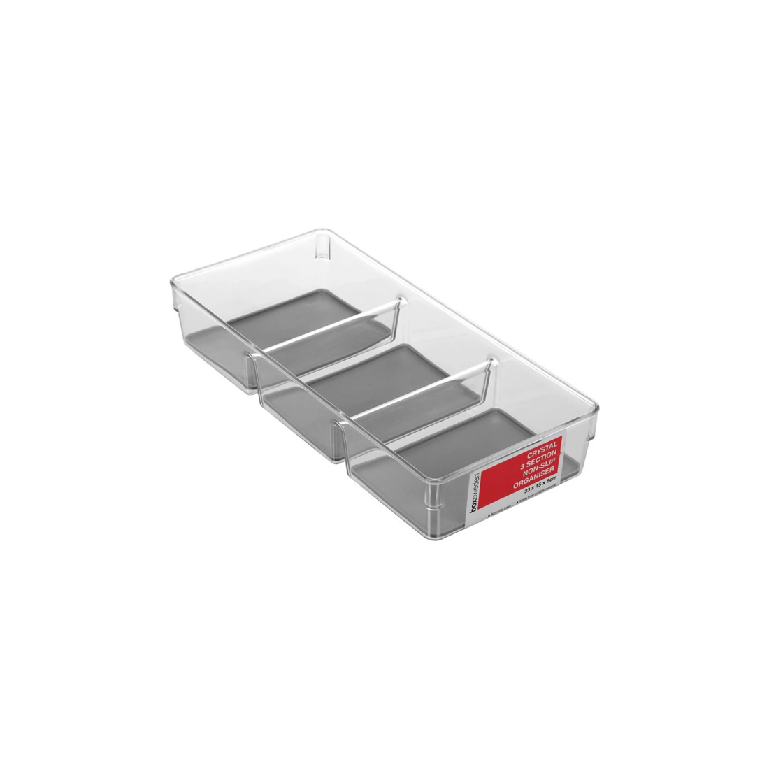 2 Boxsweden Crystal 3 Section Non Slip Organiser - BPA Safe Storage 33cm - Plain, 2 of 2