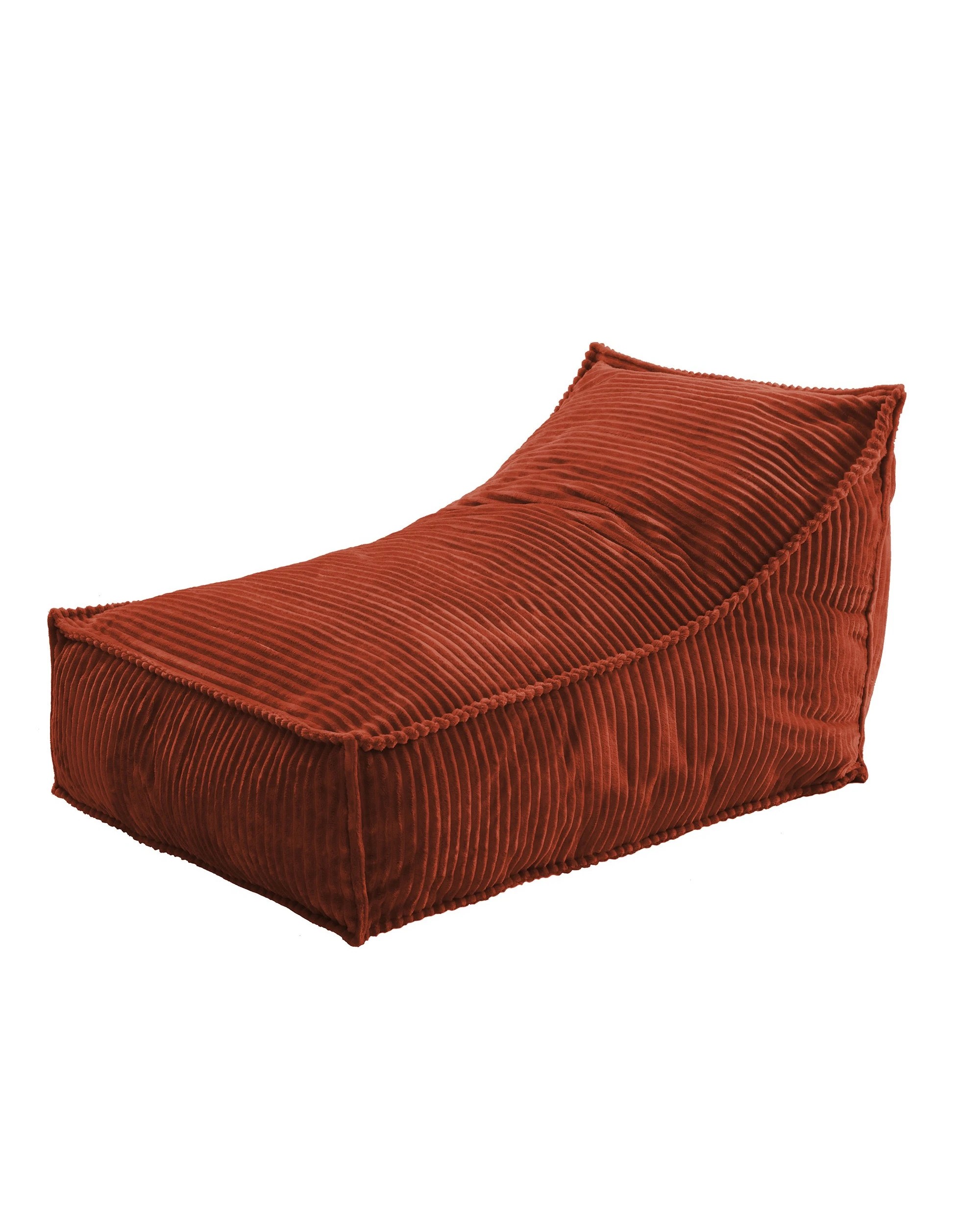 1 Cadence & Co. Wilde Ribbed Luxe Fleece Bean Bag Lounge Cover - Rust Red, 1 of 7