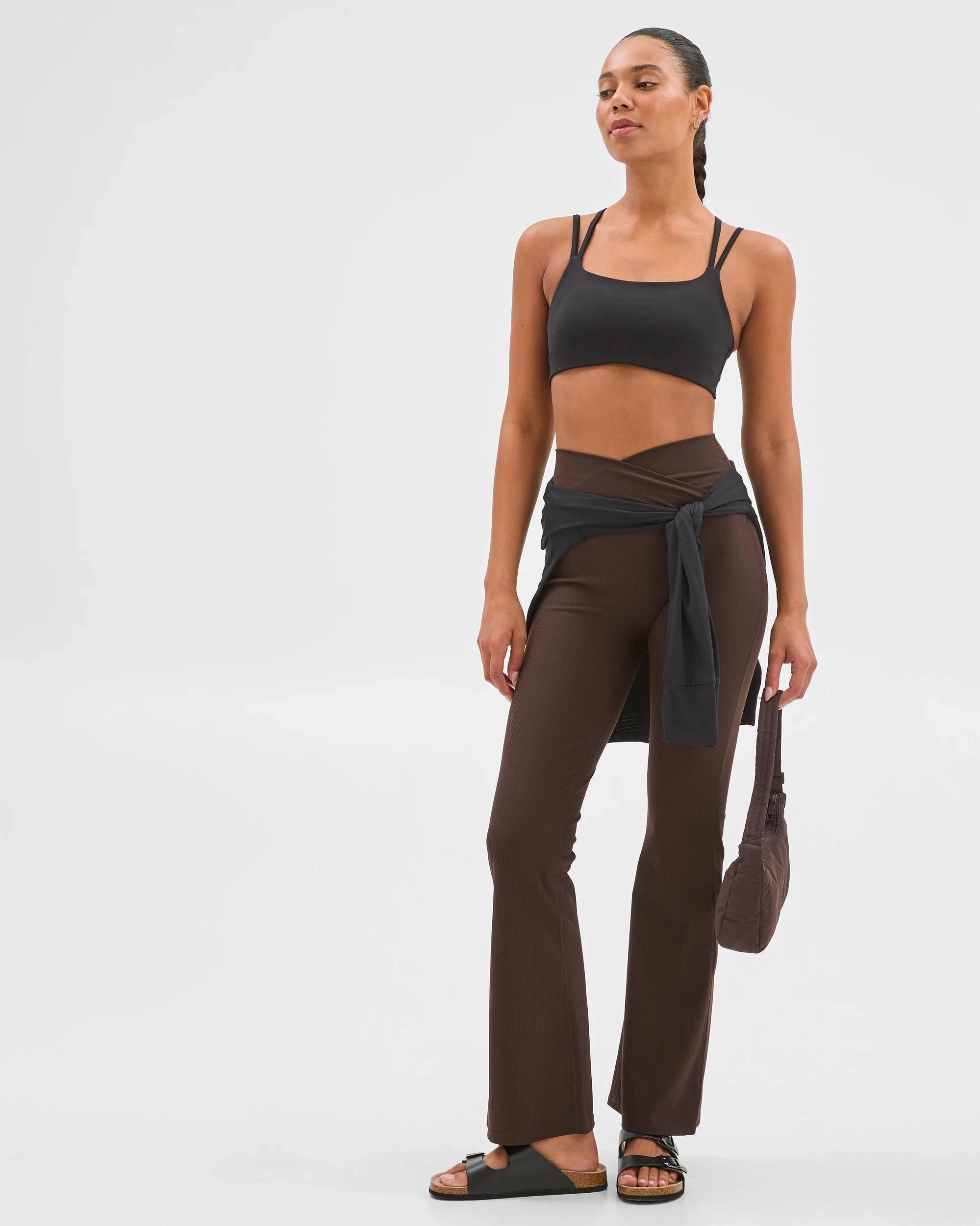 1 Target Active Studio Soft Rib Flare Pants COCOA BROWN, 1 of 5