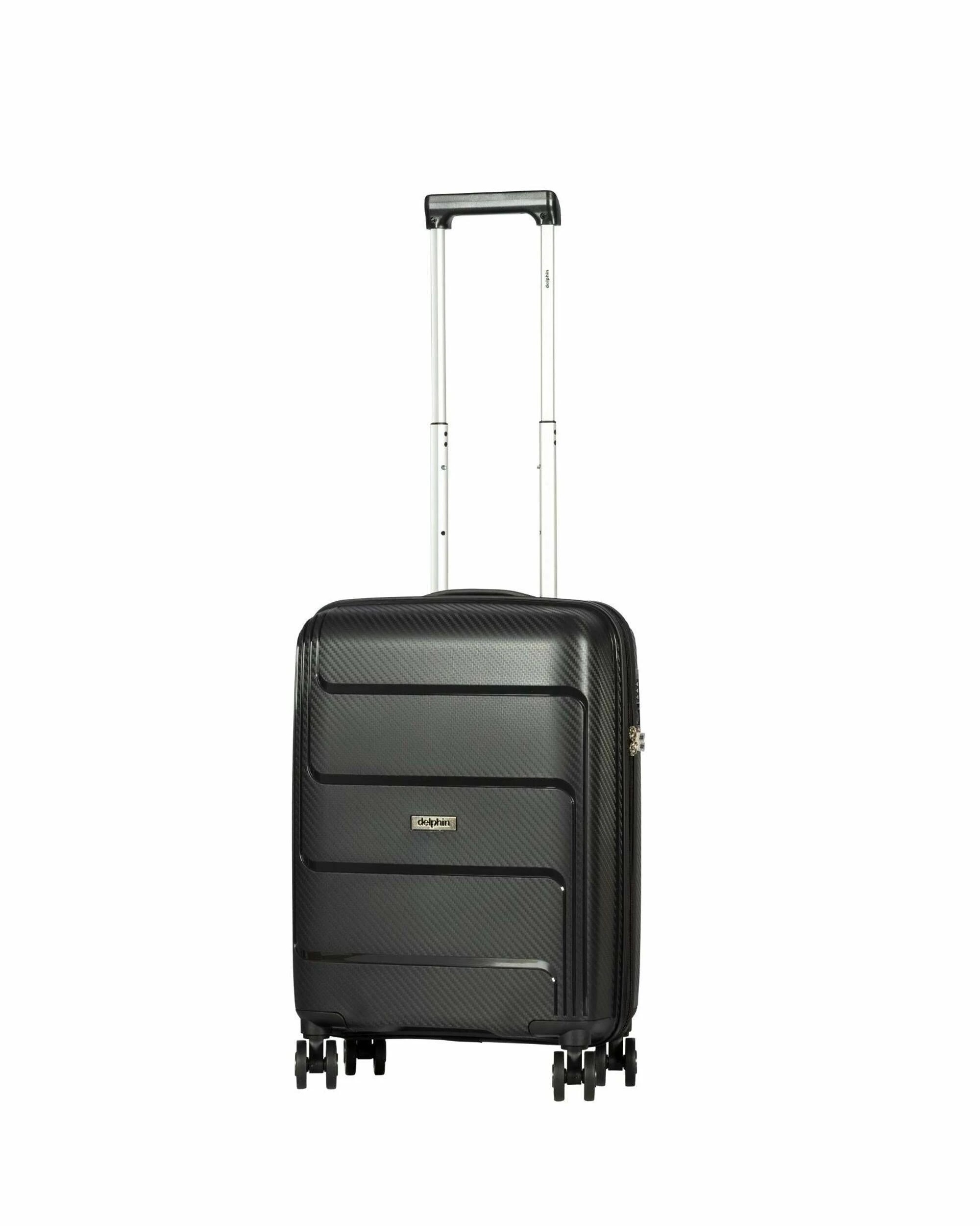 1 Delphin Verona Hardside Carry-On Spinner Suitcase - 55cm - Black, 1 of 5