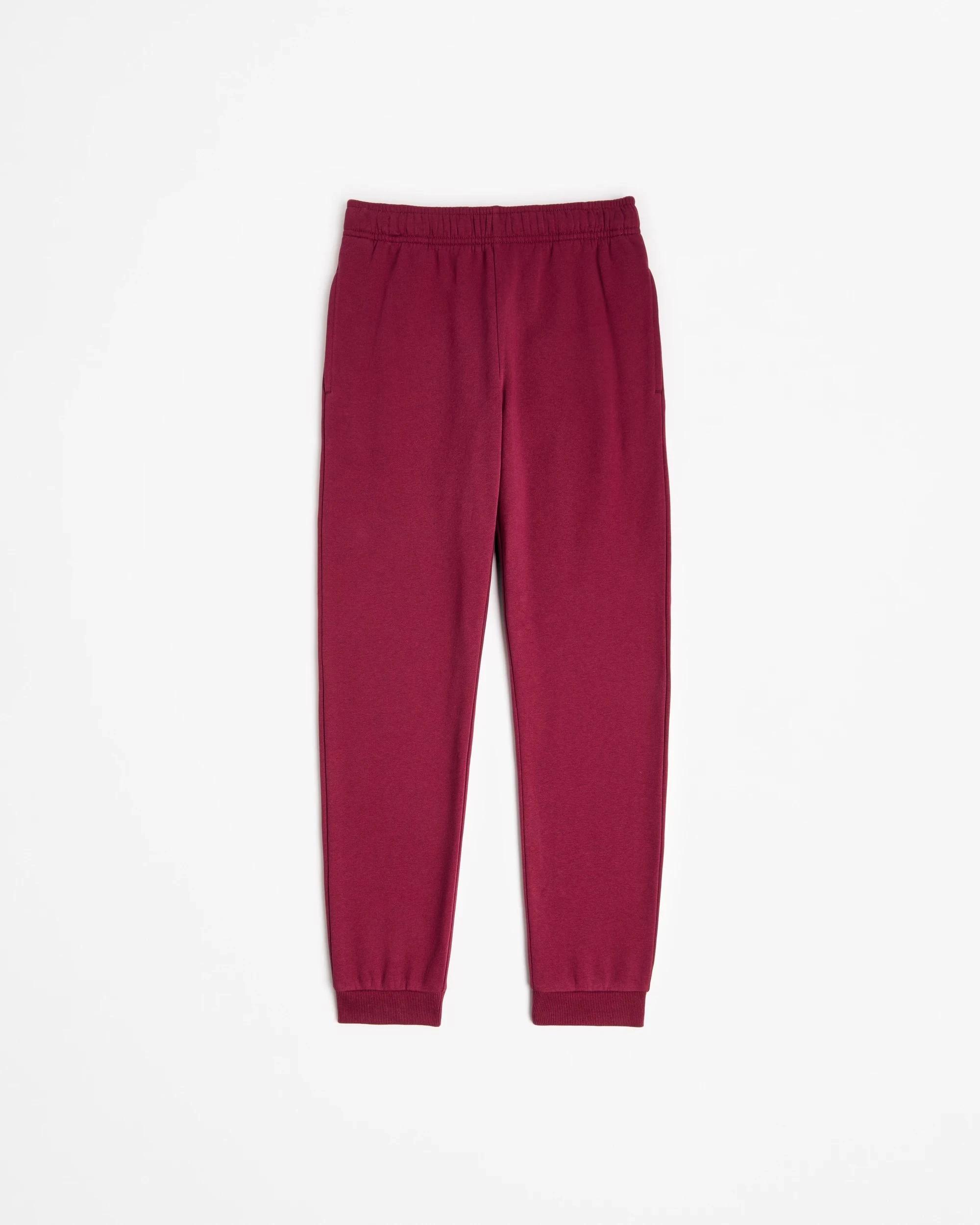 1 Target Kids Australian Cotton Blend 2 Pack School Cuffed Trackpants BURGUNDY, 1 of 3