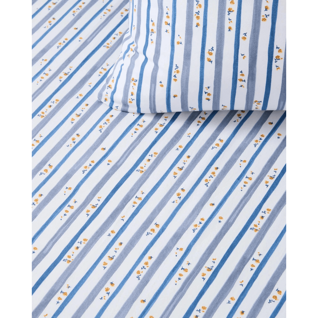 2 Target Australian Cotton Stripe Floral Mix & Match Fitted Sheet - Blue, 2 of 4