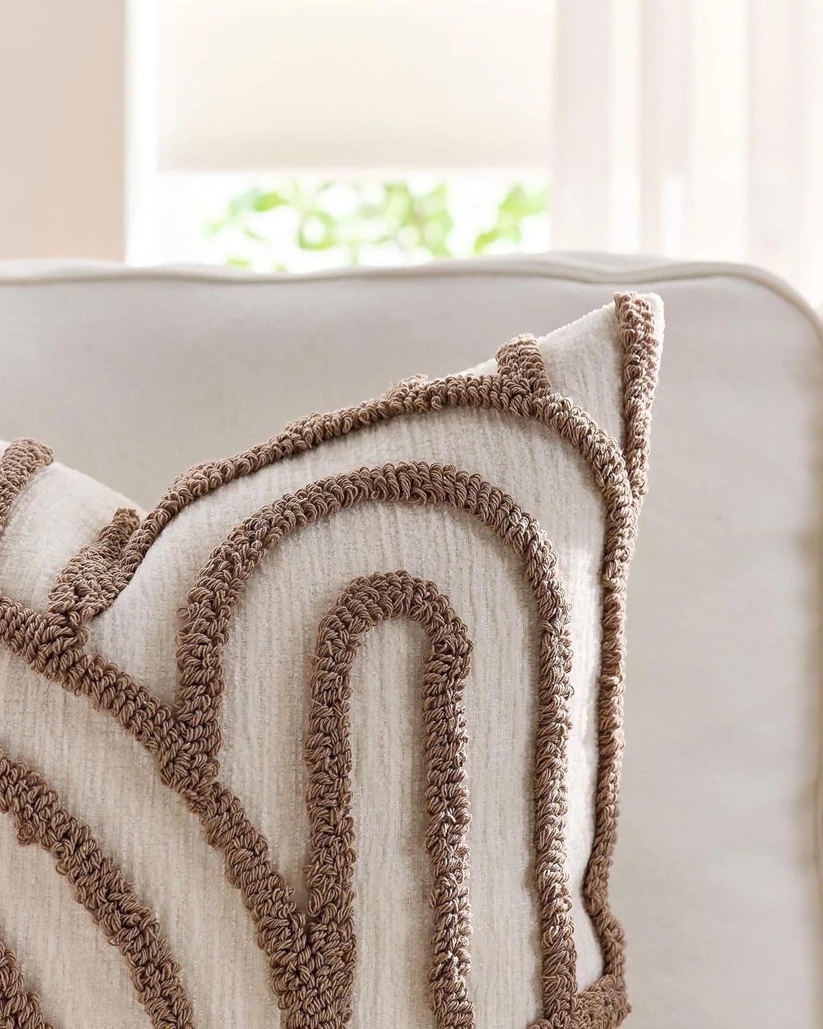 2 Gioia Casa 2-Pack Tufted Arch Cushion Covers 45cm x 45cm - Brown, 2 of 4