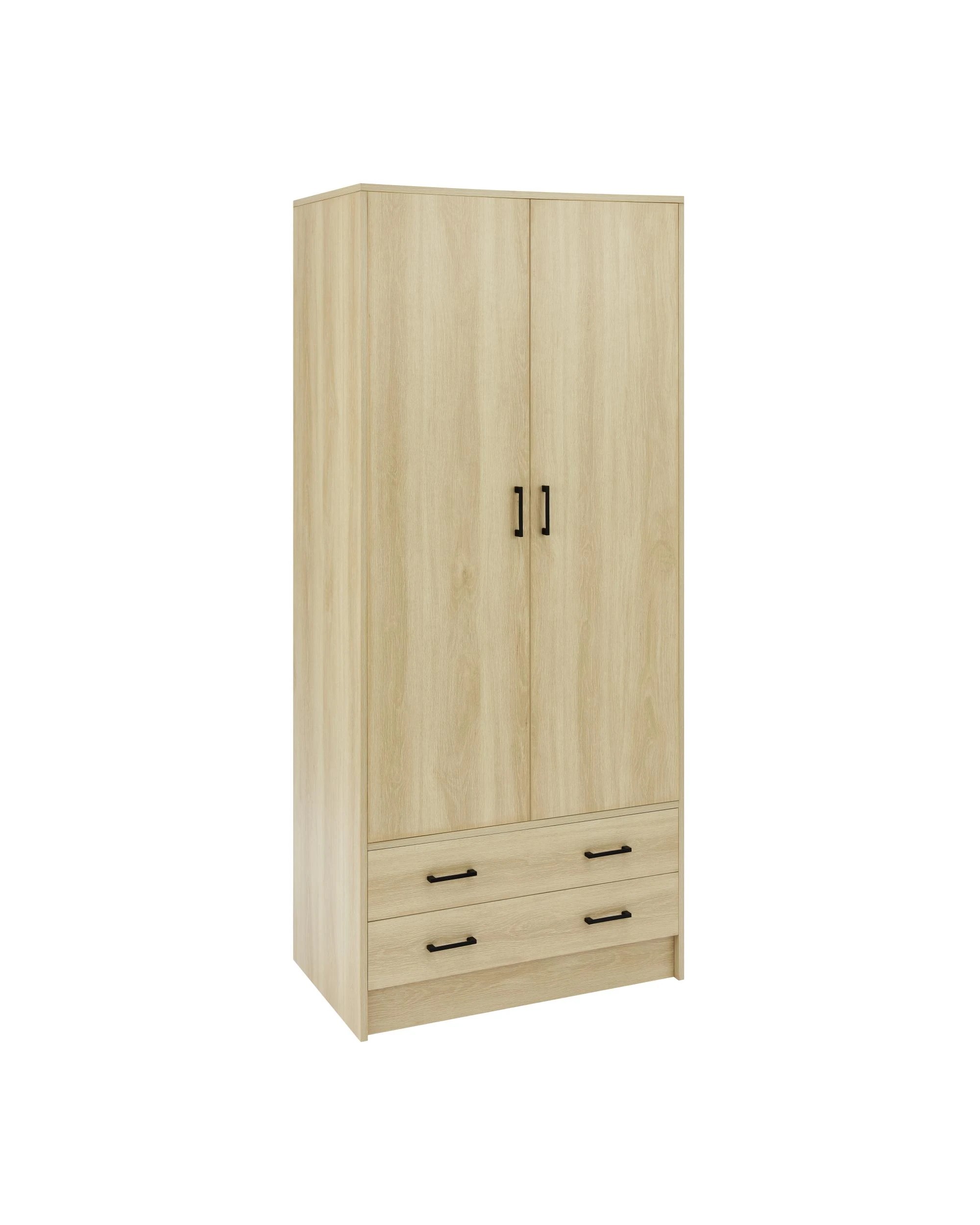 1 Kodu Wardrobe 2 Doors 2 Drawers - Natural, 1 of 10