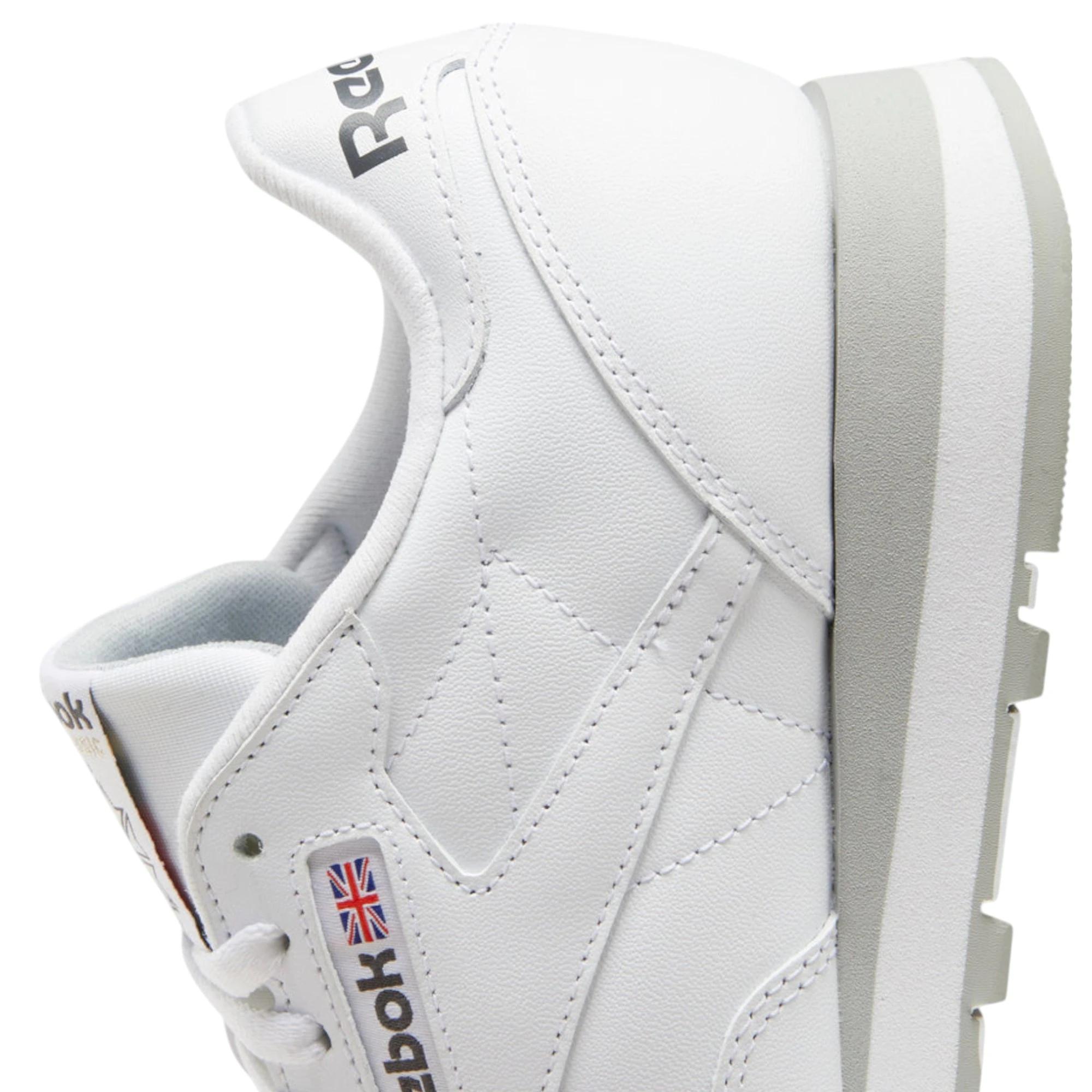 7 Reebok Mens Classic Leather Casual Shoes WHITE/GREY, 7 of 8