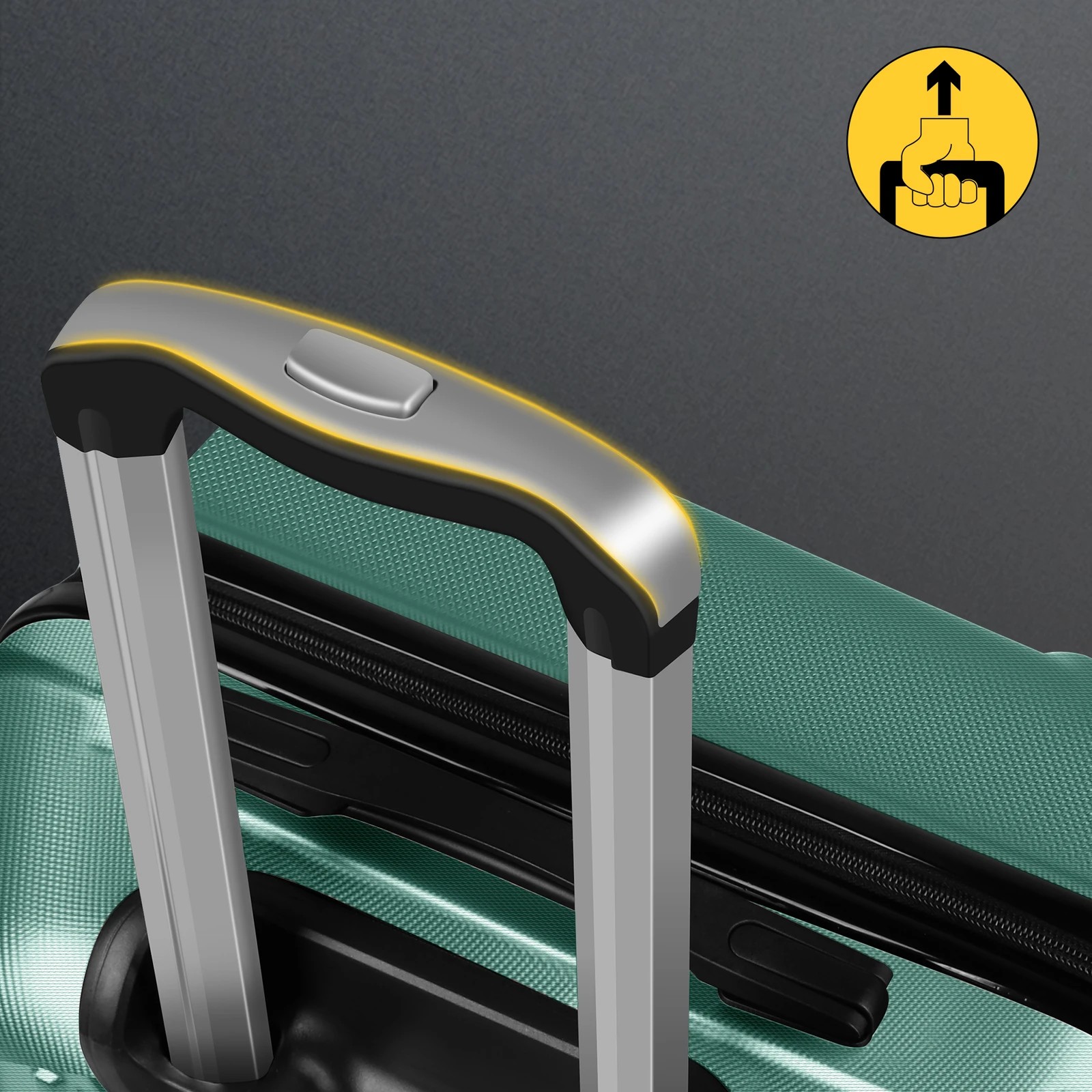 4 Alfordson Luggage 3PCS Suitcase Sets ABS+PC Trolley TSA Hard Shell Case - Green, 4 of 10