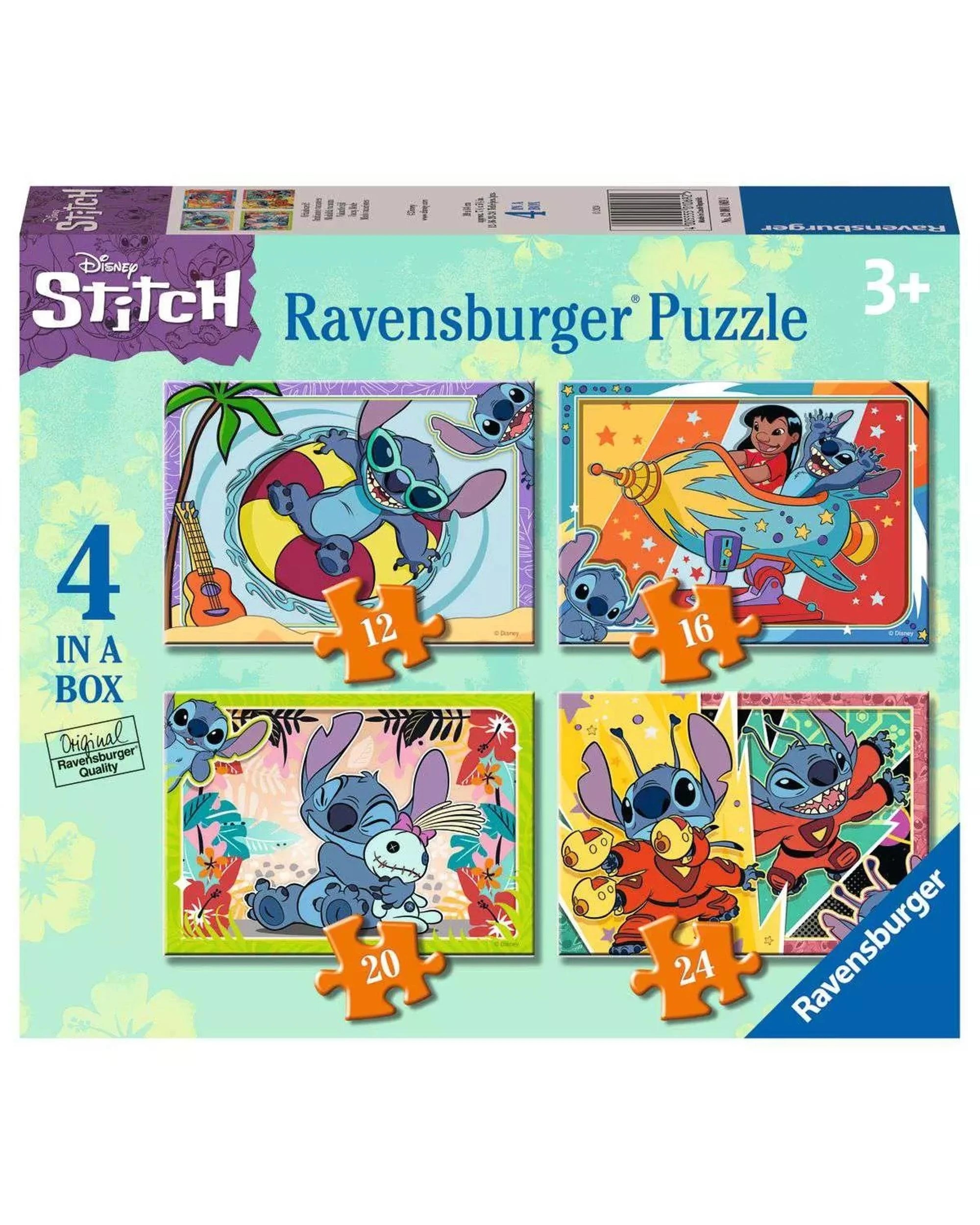 1 Ravensburger Disney Stitch 4 in a Box 12, 16, 20, and 24 Piece Jigsaw Puzzle, 1 of 5