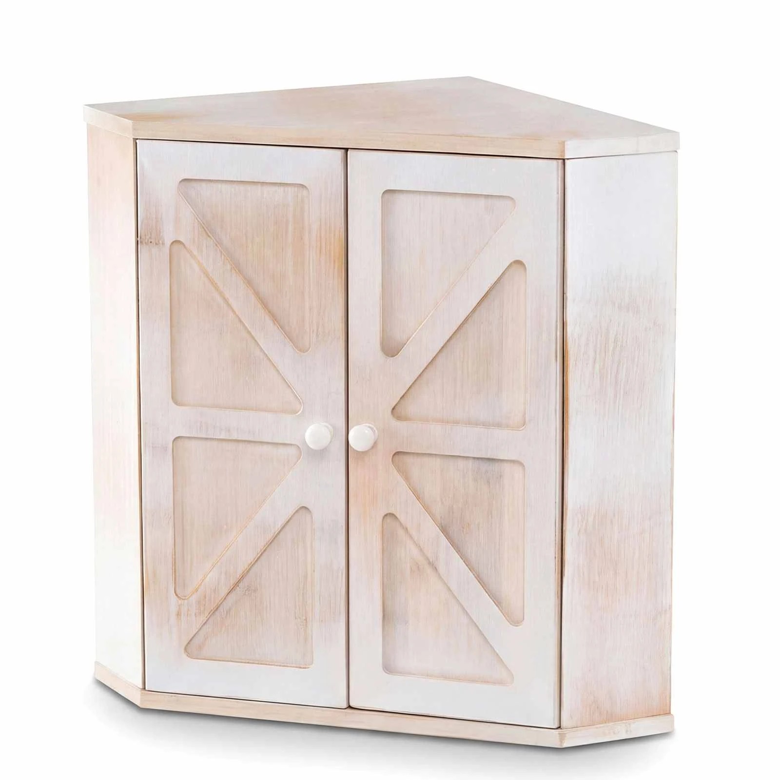 1 Costway Corner Bread Box 2-Layer Bamboo Large Breadbox Bin - White, 1 of 1