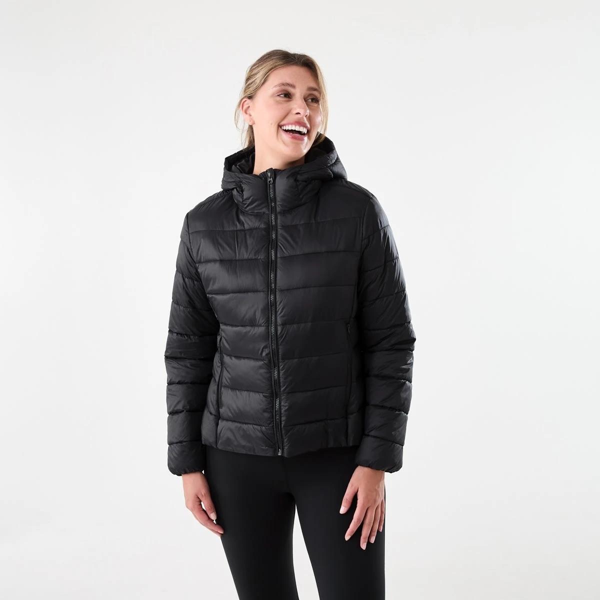 2 Active Womens Packable Puffer Jacket Black, 2 of 7