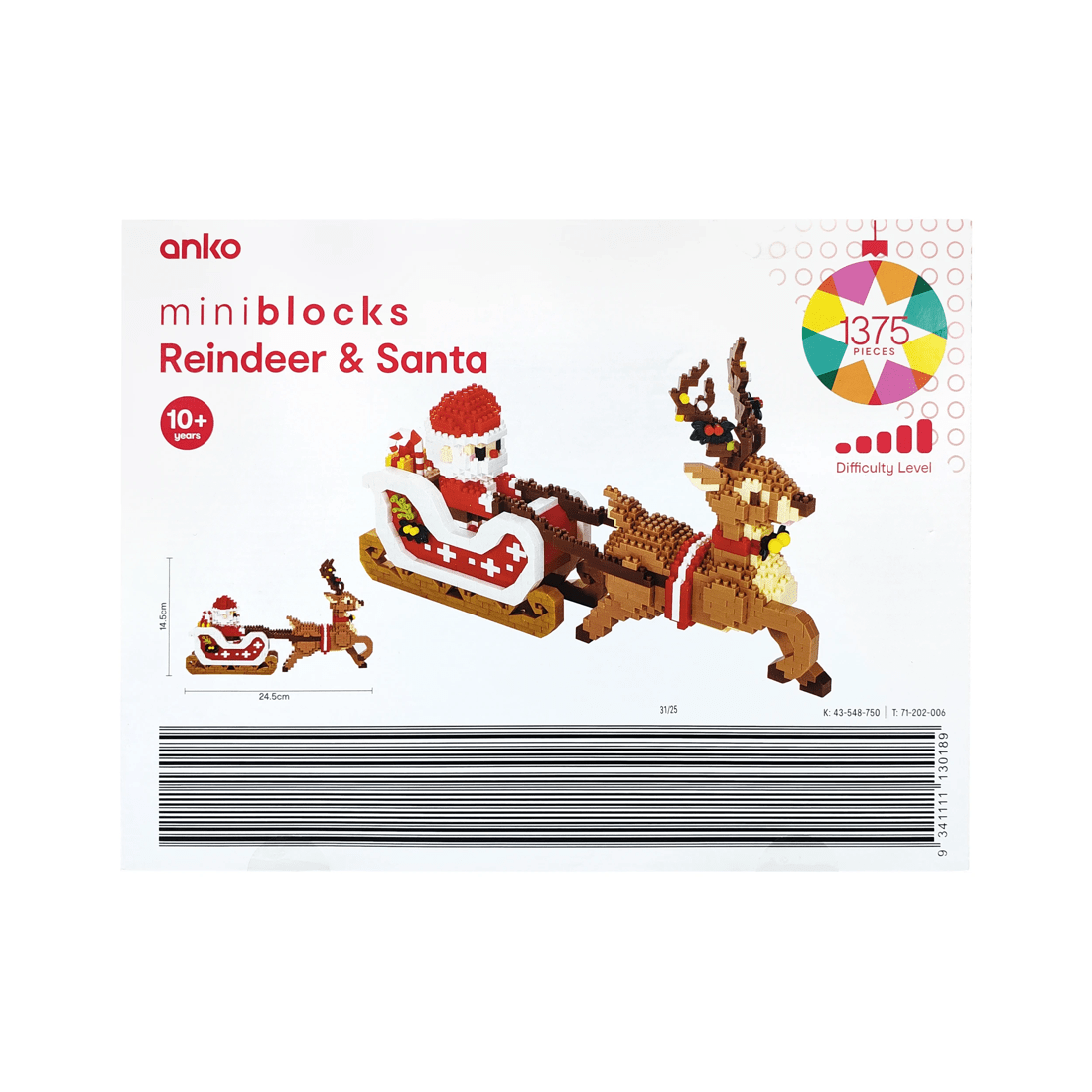 6 1375 Piece Mini Blocks: Reindeer & Santa, 6 of 6