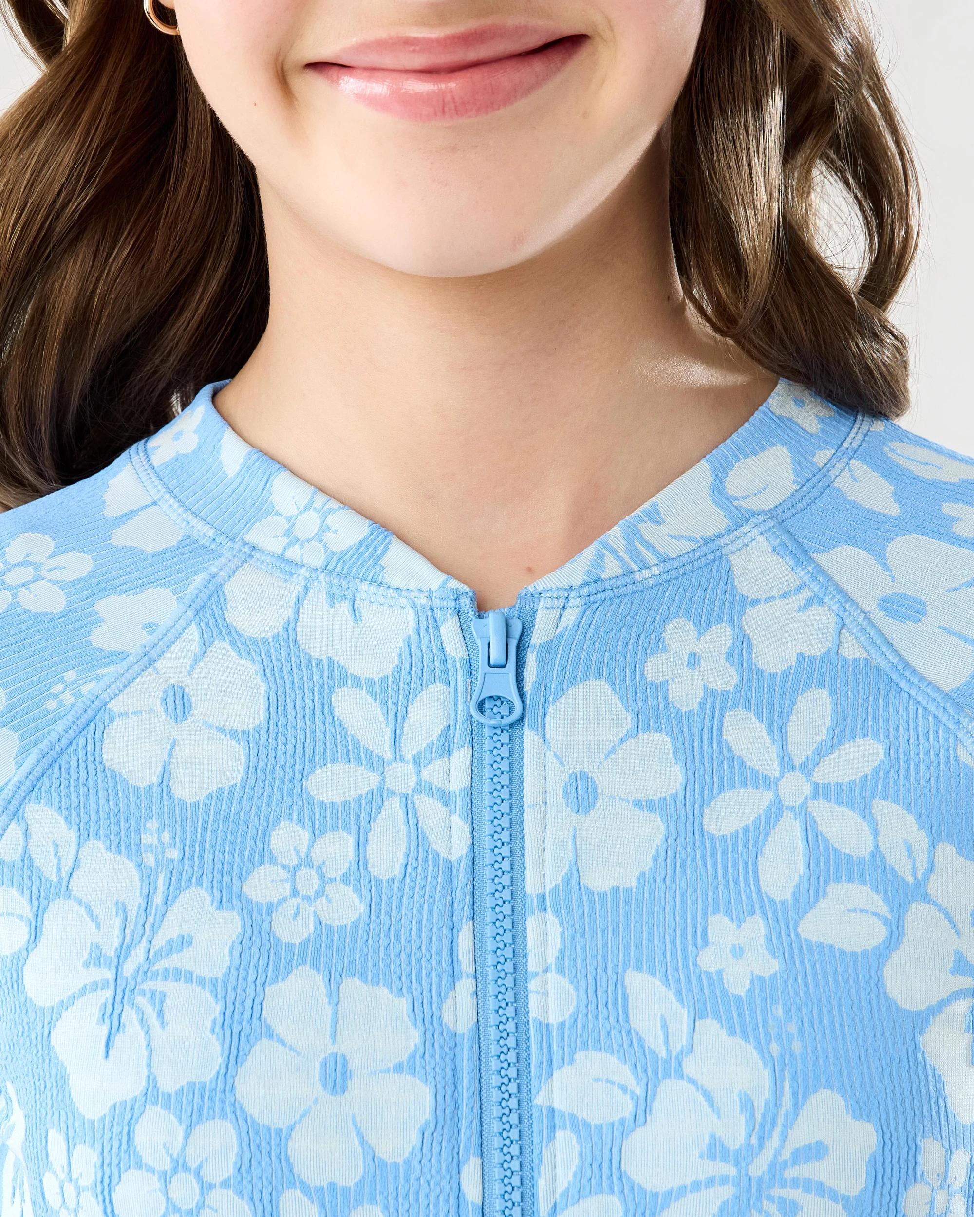 3 Long Sleeve Quarter Zip Front Bather Blue Icons, 3 of 5