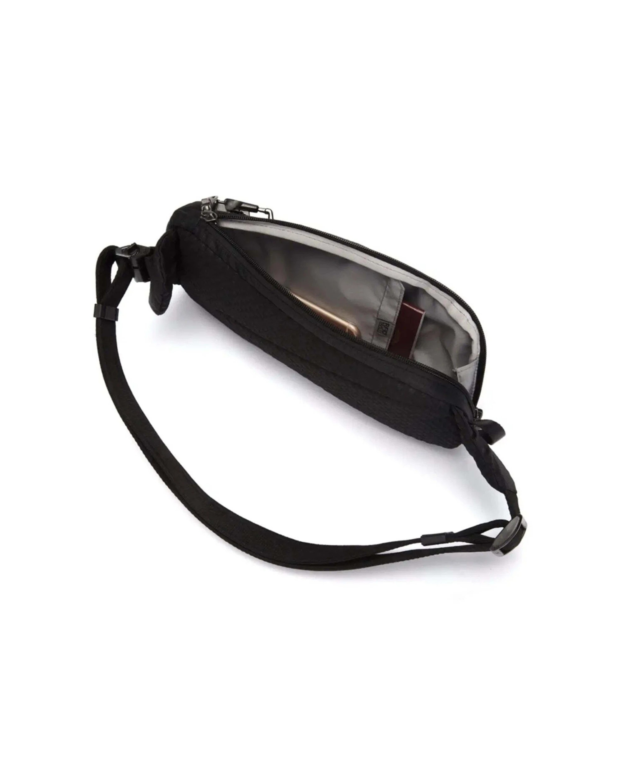 2 Pacsafe V Action Anti-Theft Sling Pack RFID Safe Roobar PopNLock Cut Resistant Jet - Black, 2 of 6