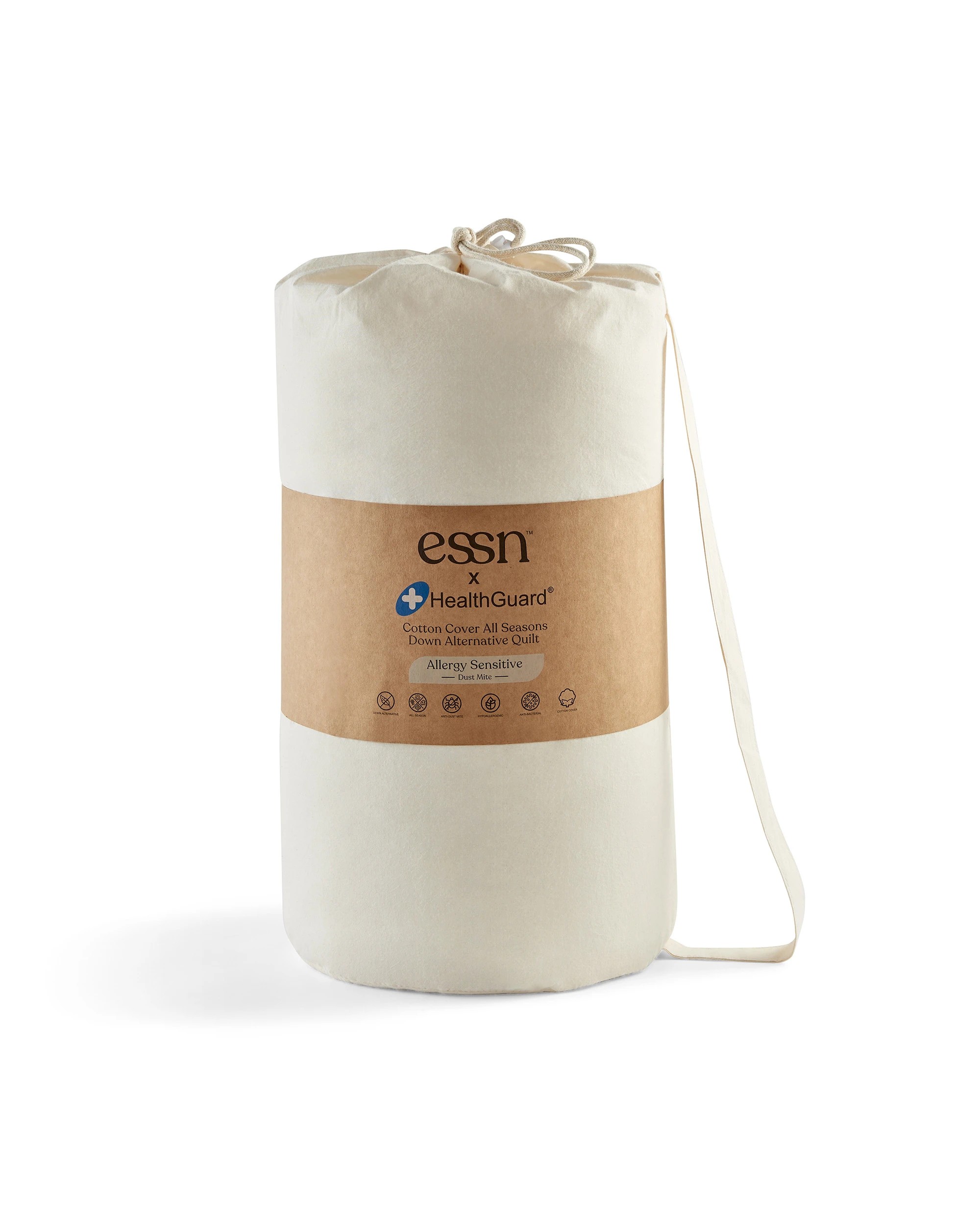 3 ESSN Healthguard Allergy Sensitive Cotton Cover All Seasons Down Alternative Quilt - Queen Bed - White, 3 of 4