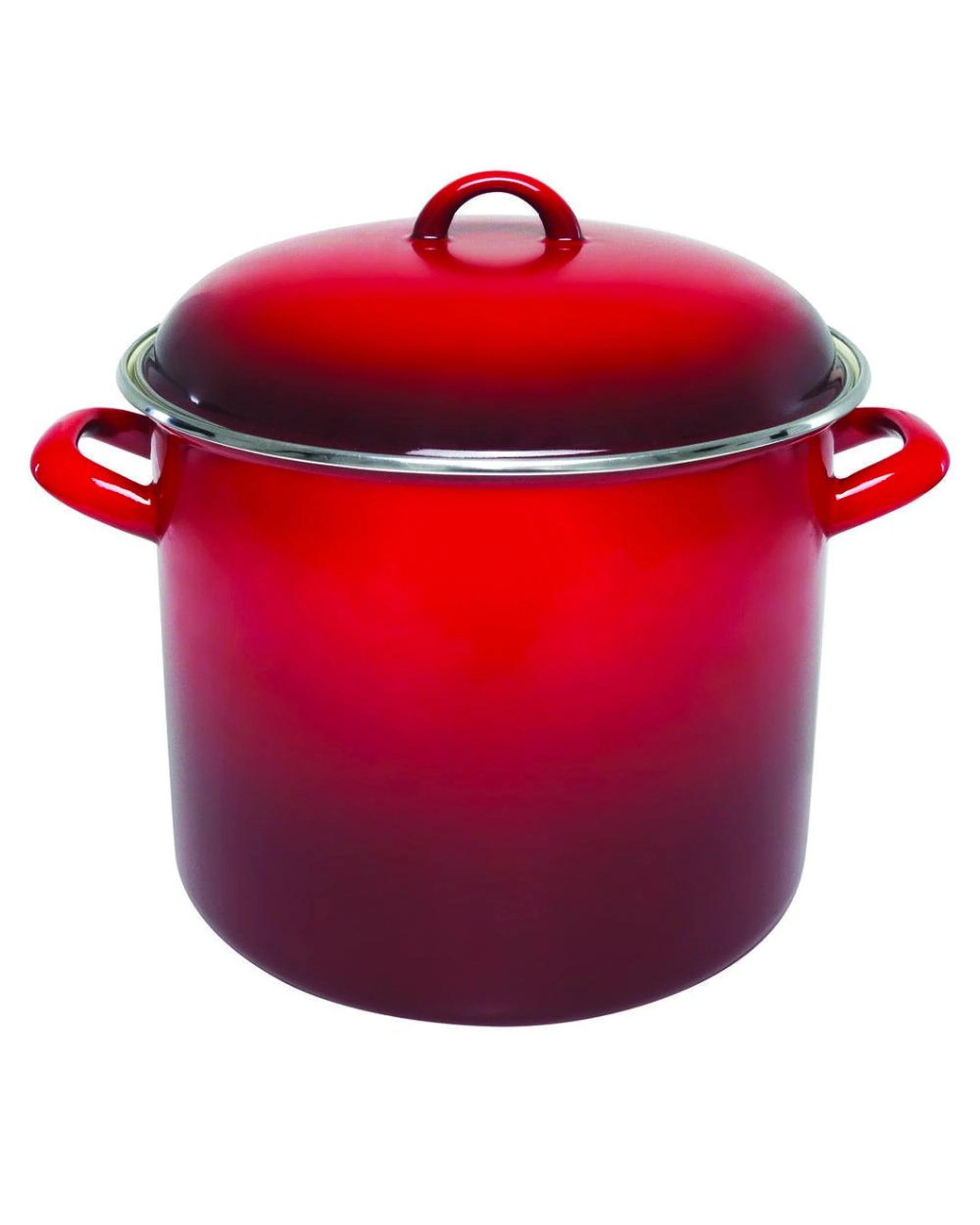 1 Chasseur Stock Pot Enamel On Steel Large 24cm  14L Red, 1 of 1
