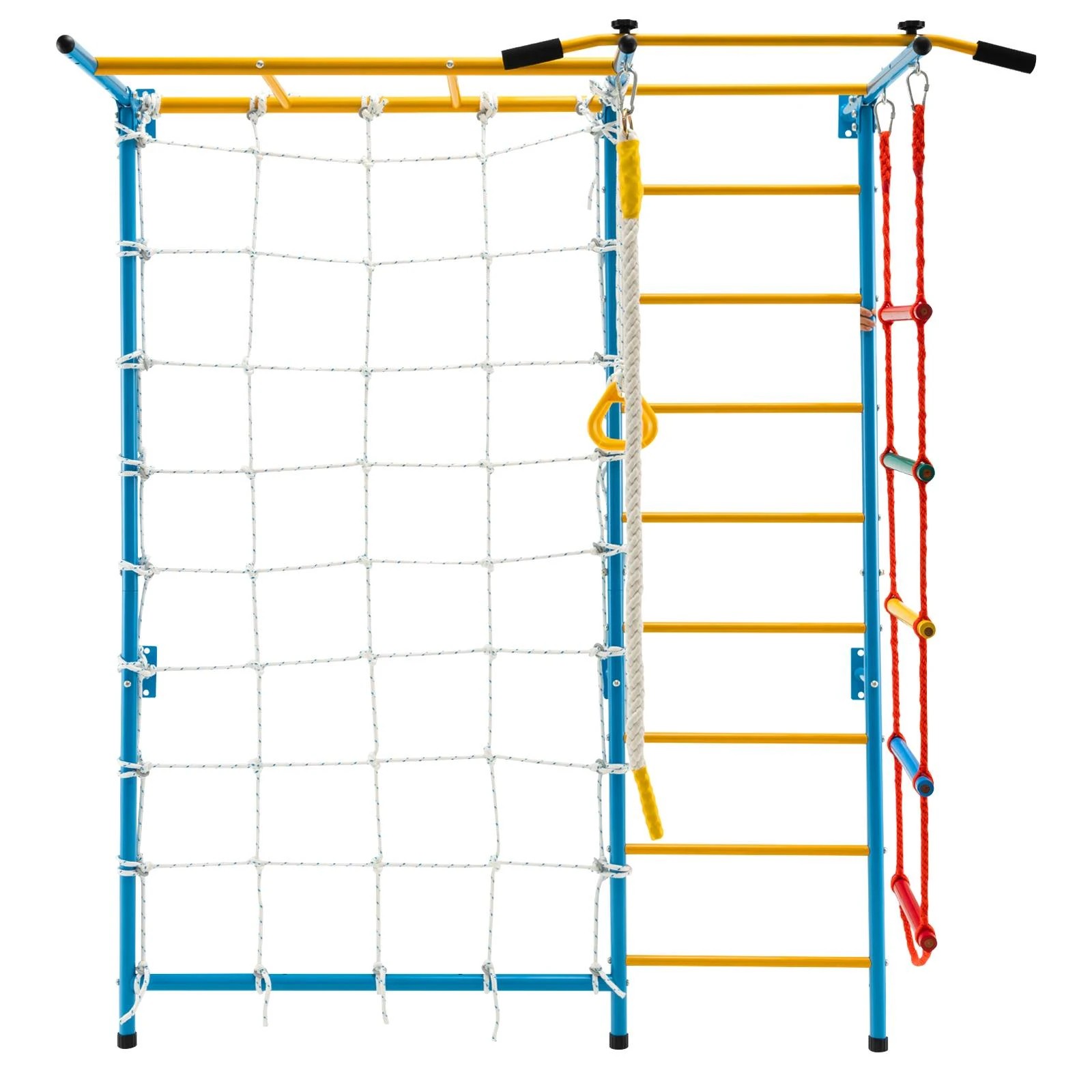 1 Costway Climb Playset 7 in 1 Climbing Frame Set Indoor Outdoor Jungle Gym Activity Center - Yellow, 1 of 1