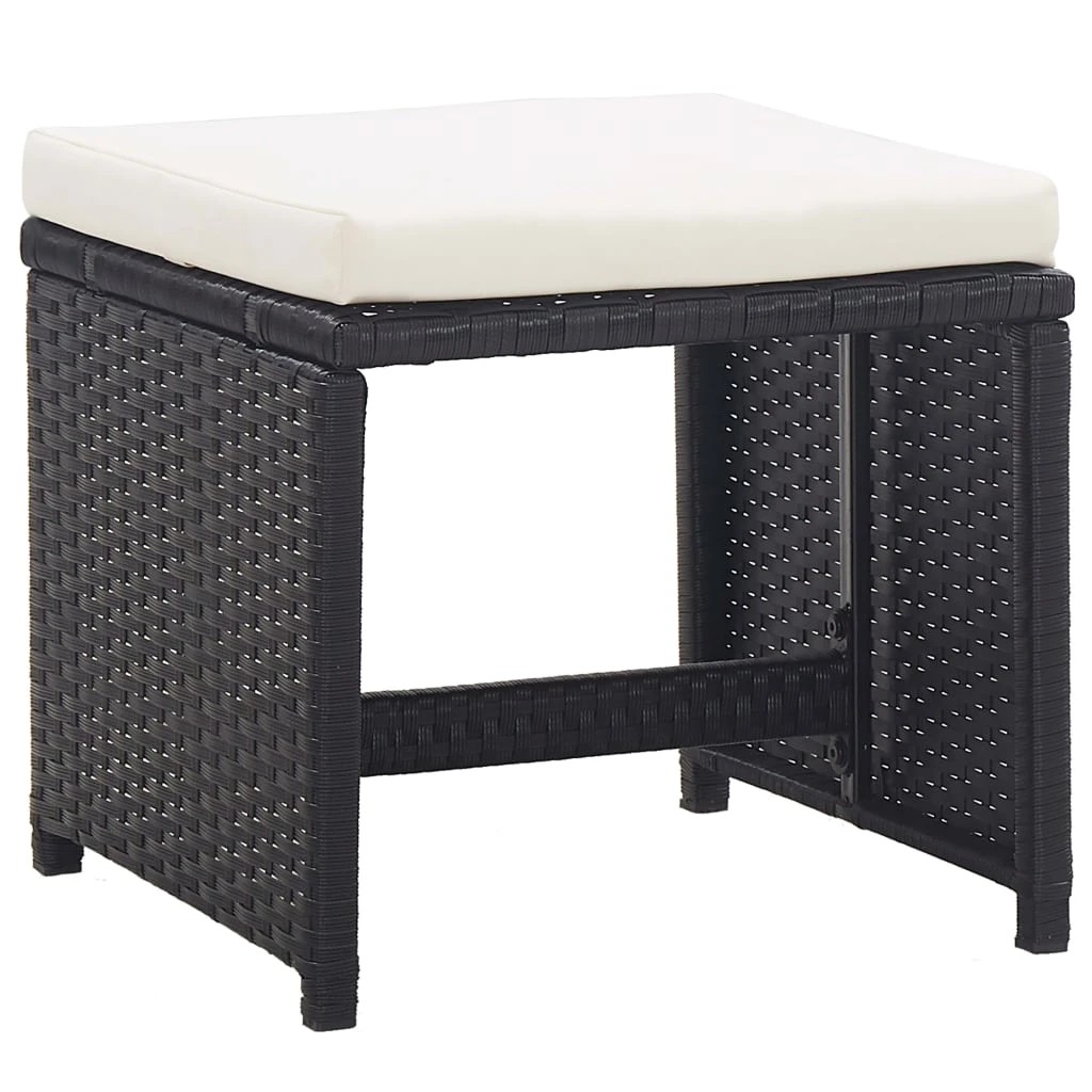 3 vidaXL 11 Piece Outdoor Dining Set With Cushions Poly Rattan - Black, 3 of 8