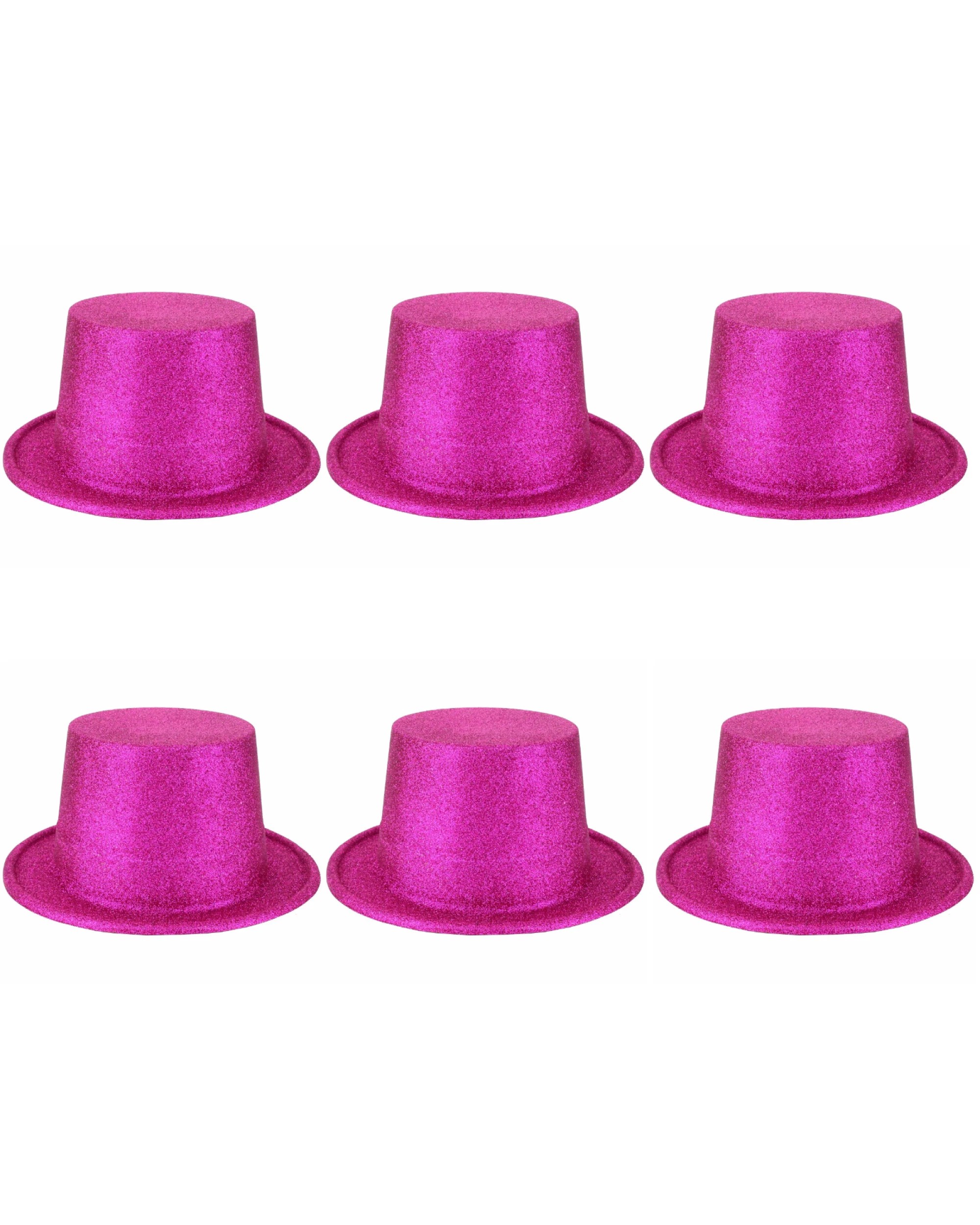 1 BR Costumes Glitter Top Hat Plastic Costume Accessory - Fun Party Pack of 6, 1 of 3