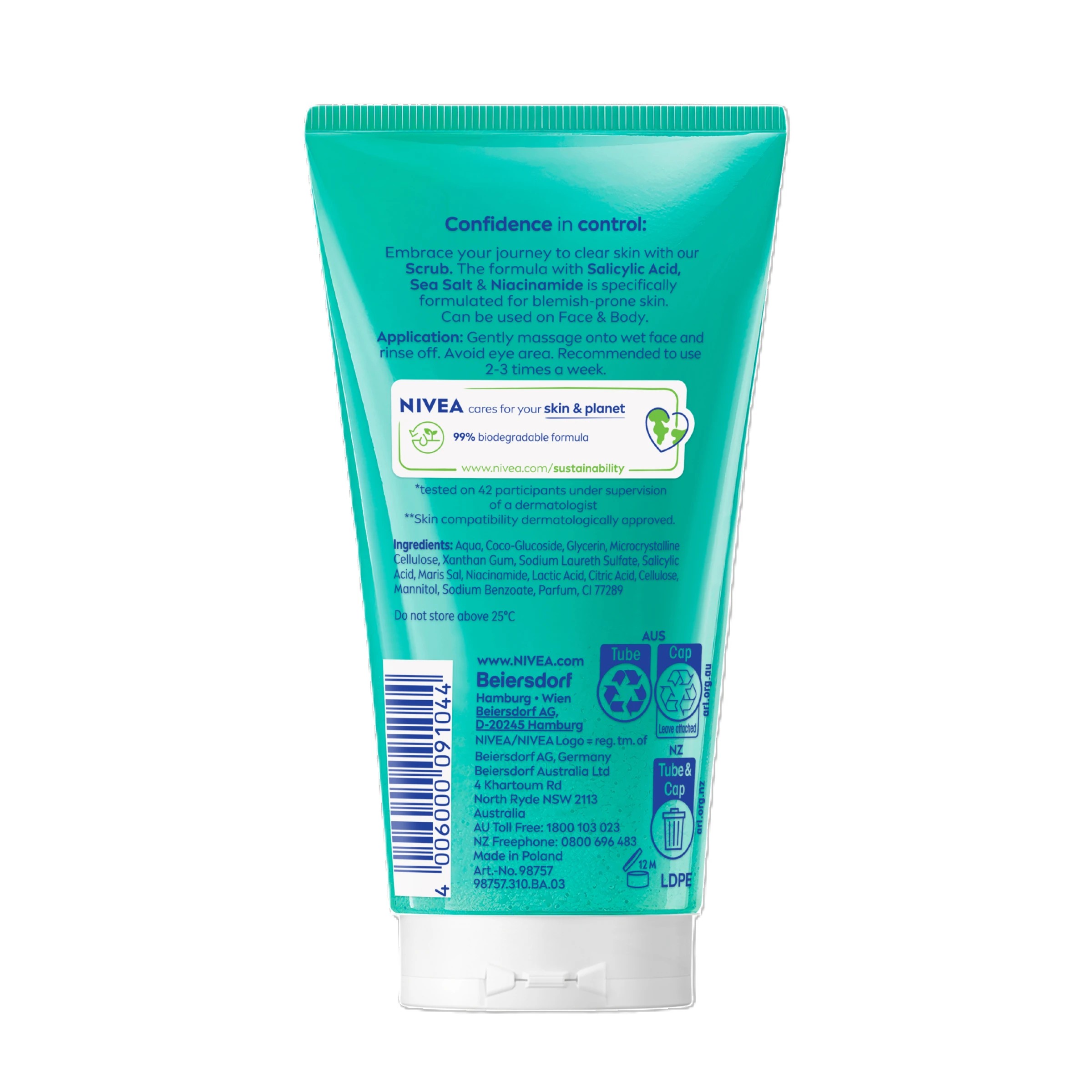 2 Nivea Derma Skin Clear Scrub 150ml - Salicylic Acid, Sea Salt and Niacinamide, 2 of 7