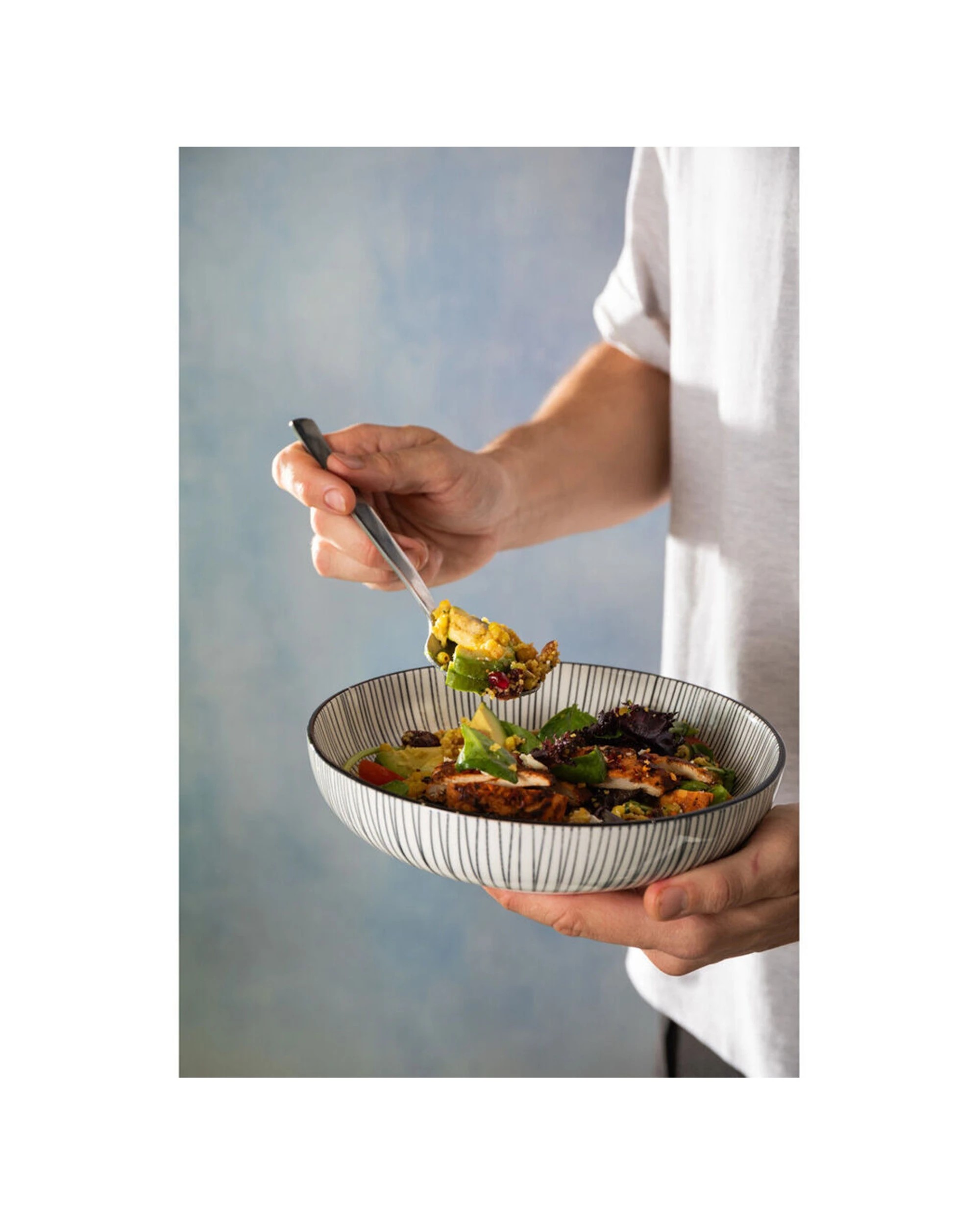 5 Mikasa 8PK Stripe Ceramic Bowl Round Dinnerware Stoneware 21cm - Black, 5 of 7