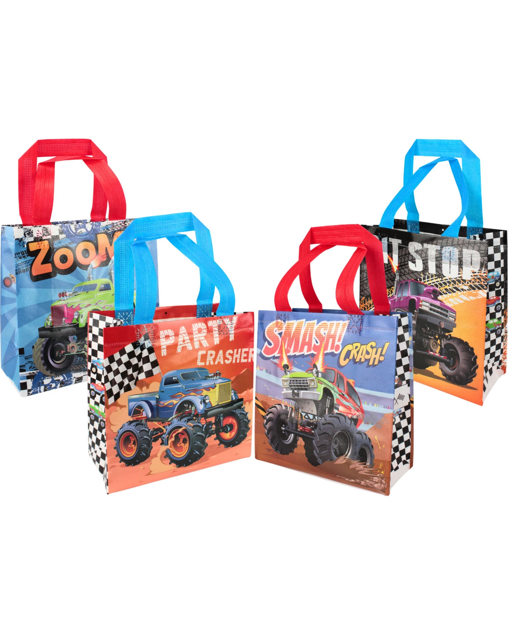 1 Party Maker Monster Truck Party Tote Bags Pack of 12 - Multi, 1 of 3