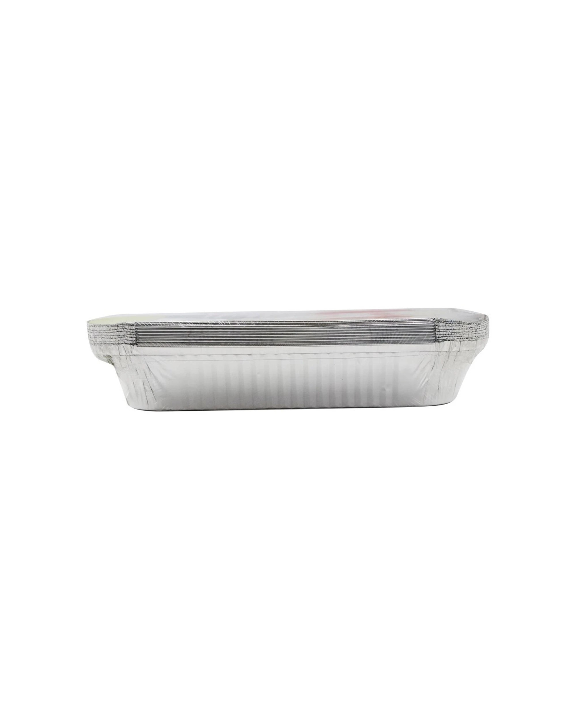 2 10pc Lemon & Lime 32cm Aluminium Bbq Foil Tray Food Containers W/ Lid Silver
 - Silver, 2 of 3