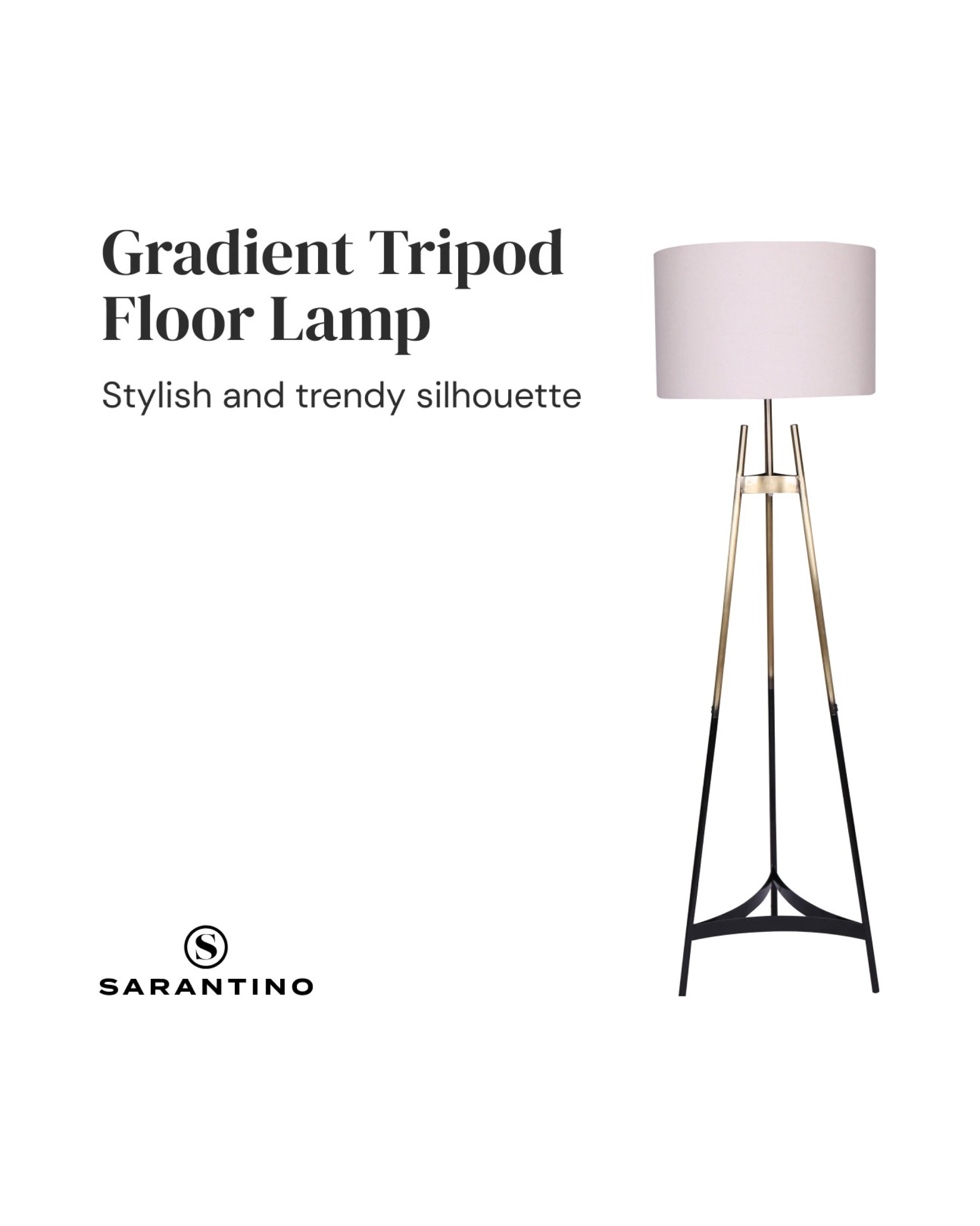 3 Sarantino Gradient Tripod Floor Lamp, 3 of 10