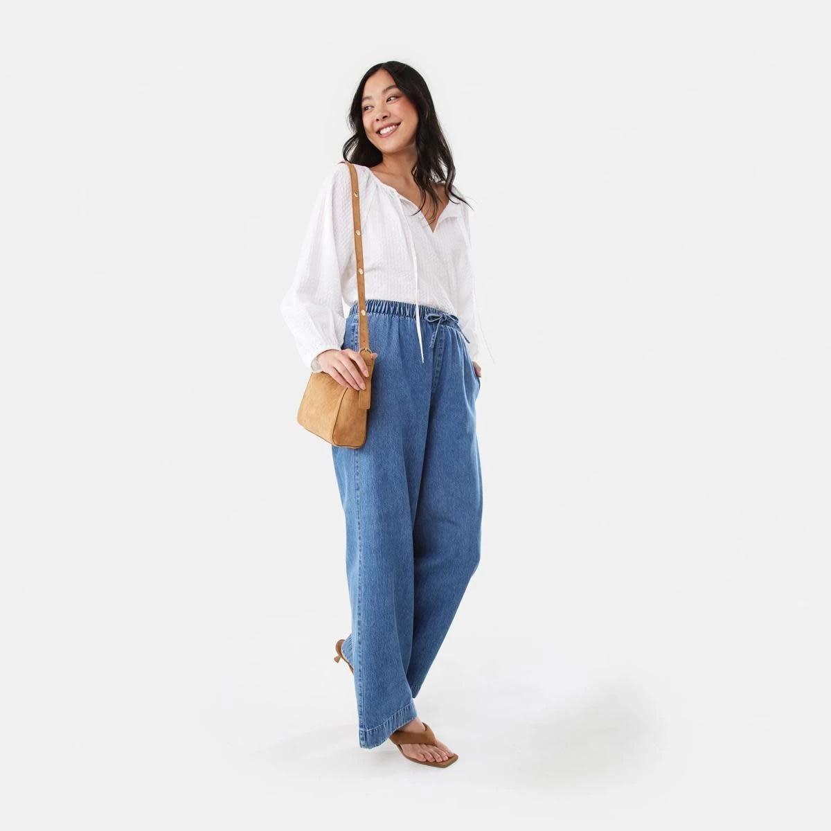 9 Long Sleeve Seersucker Tie Top WHITE, 9 of 10