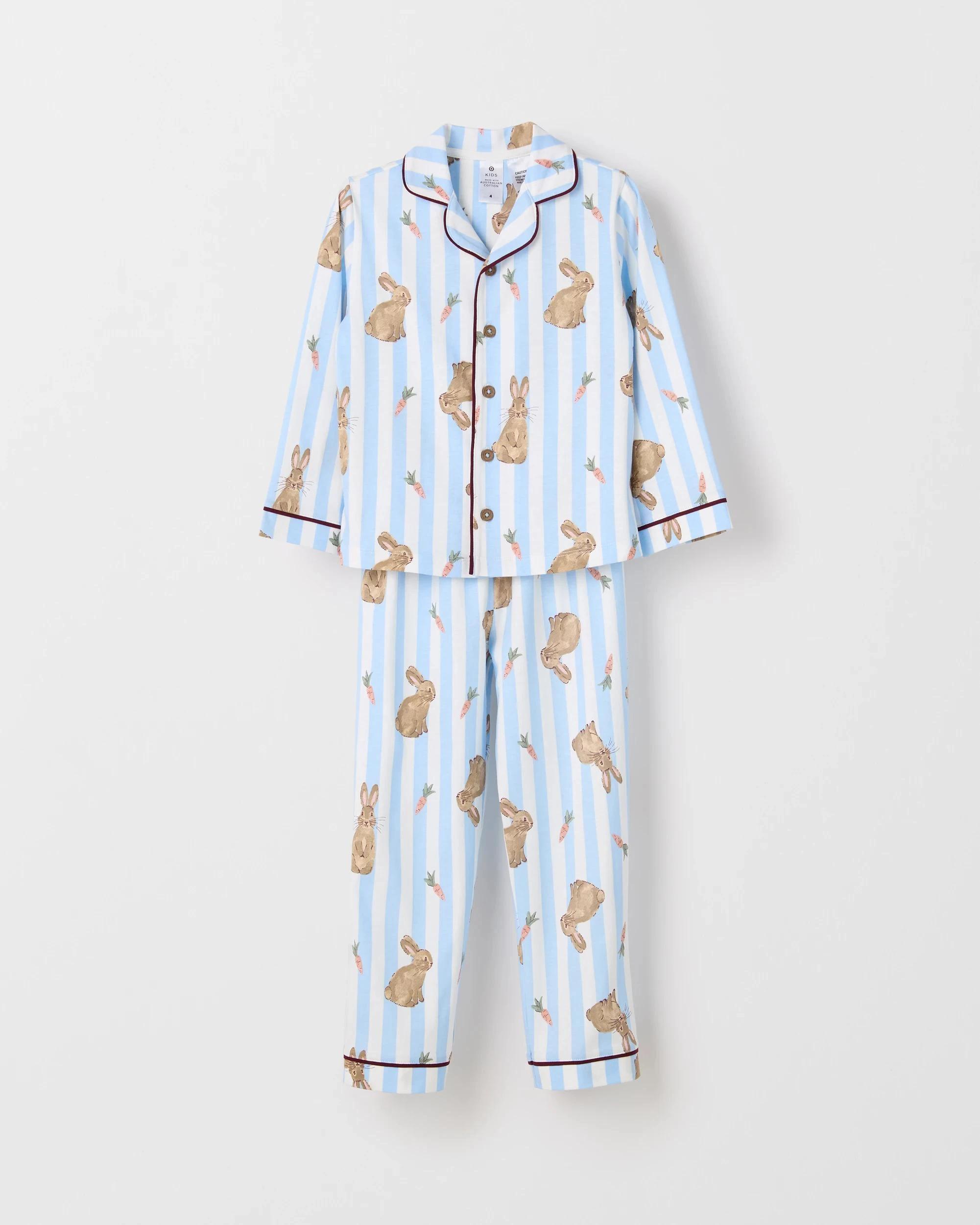 9 Target Kids Family Matching Australian Cotton Easter Younger Kids Pyjama Set - Bunny Stripe BUNNY BLUE, 9 of 9