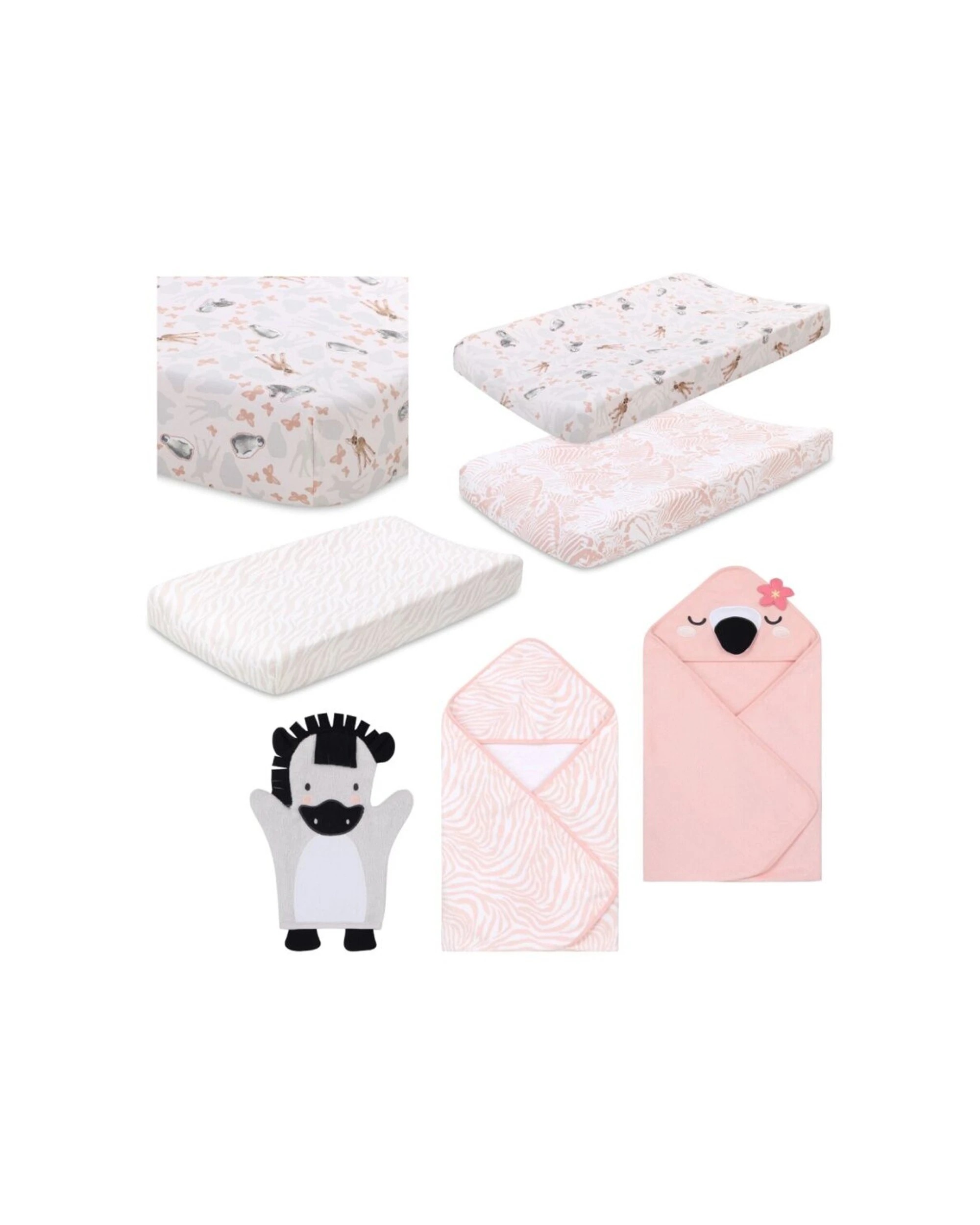 1 Little Haven 7pc Animal Planet Zebra Baby Cot Bedding Sets And Bath Towels - Multi, 1 of 7