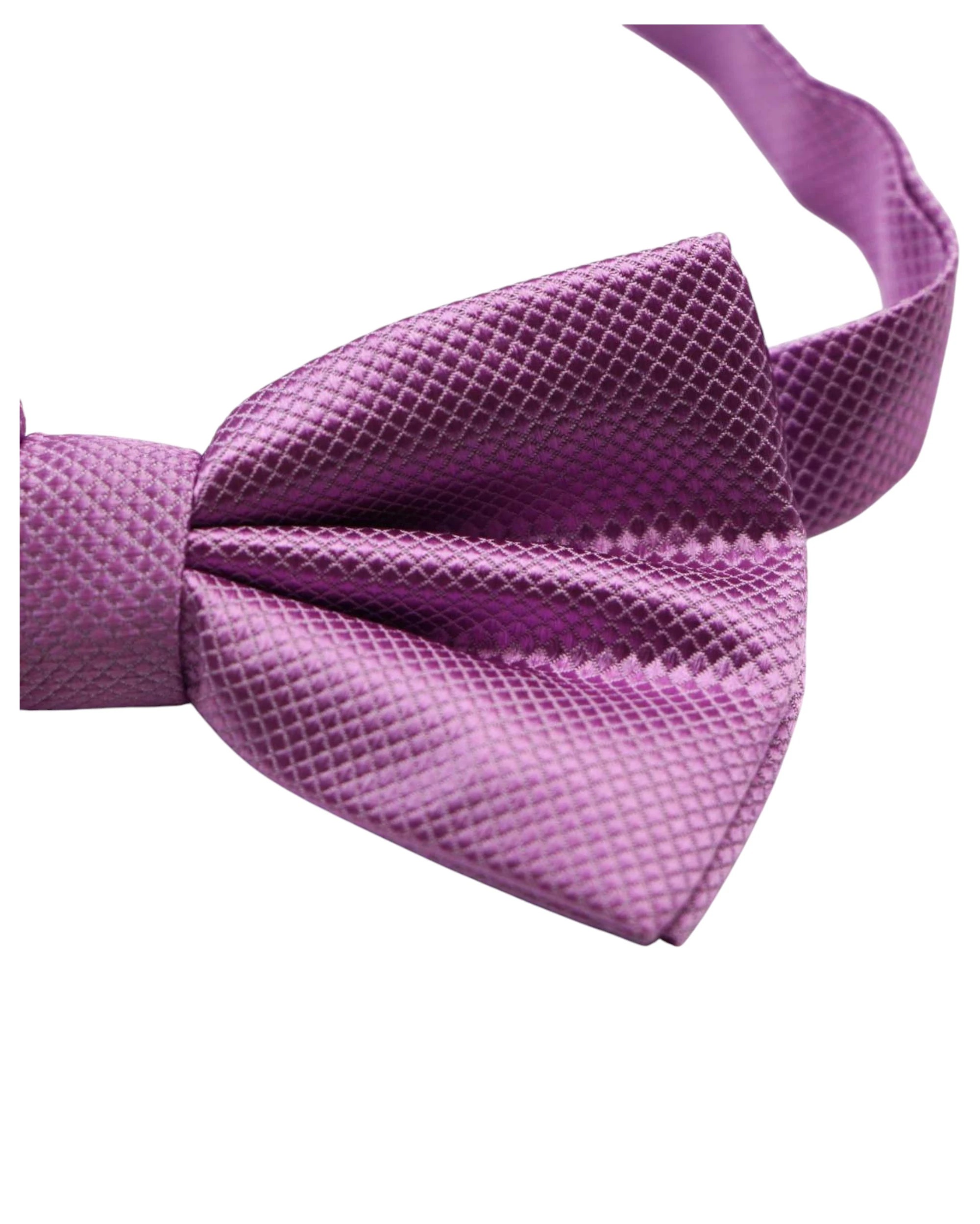 3 Zasel Mens Light Purple Plain Coloured Checkered Bow Tie, 3 of 3