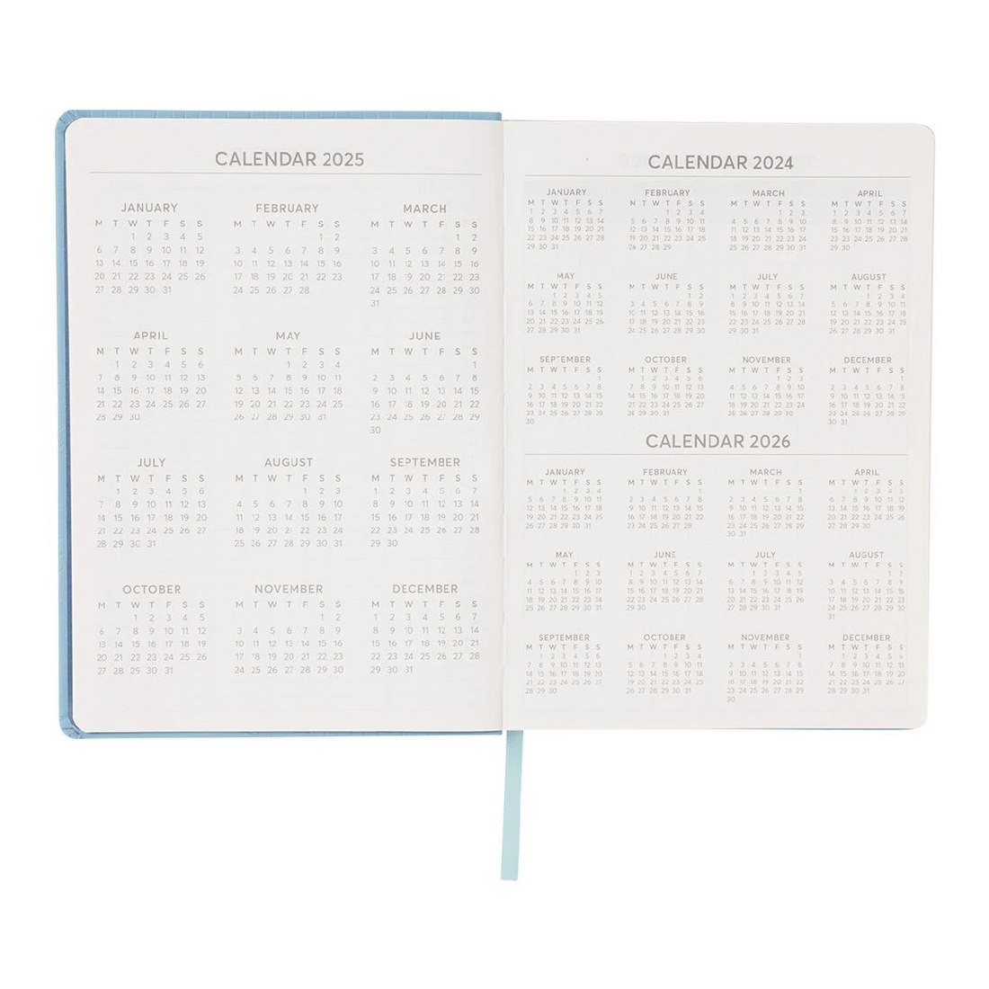 5 J.Burrows A5 Day to Page Undated Embossed Diary Blue, 5 of 8