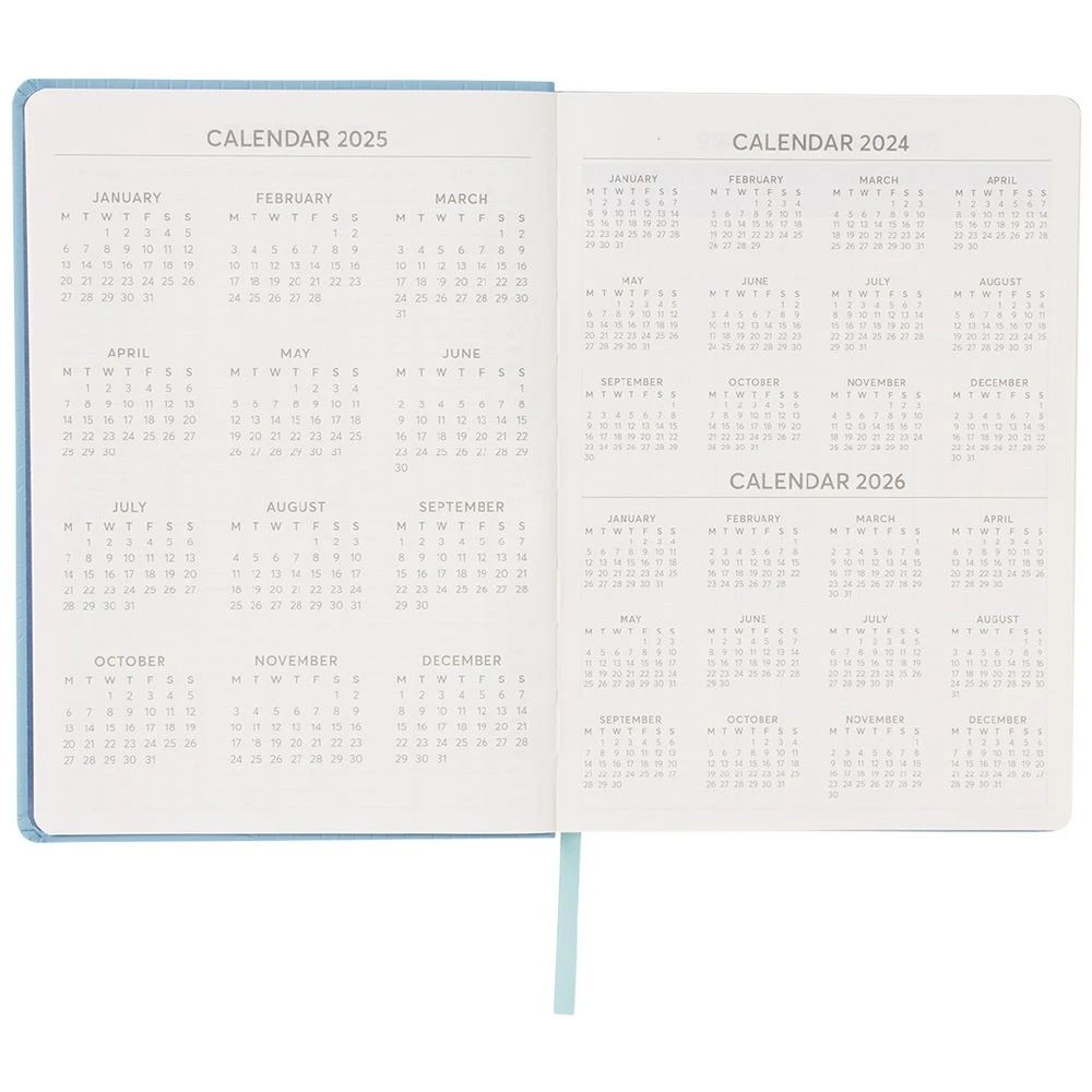 5 J.Burrows A5 Day to Page Undated Embossed Diary Blue, 5 of 8