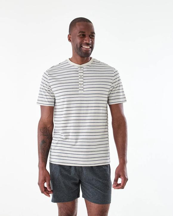 Short Sleeve Henley Knit Pyjama Set