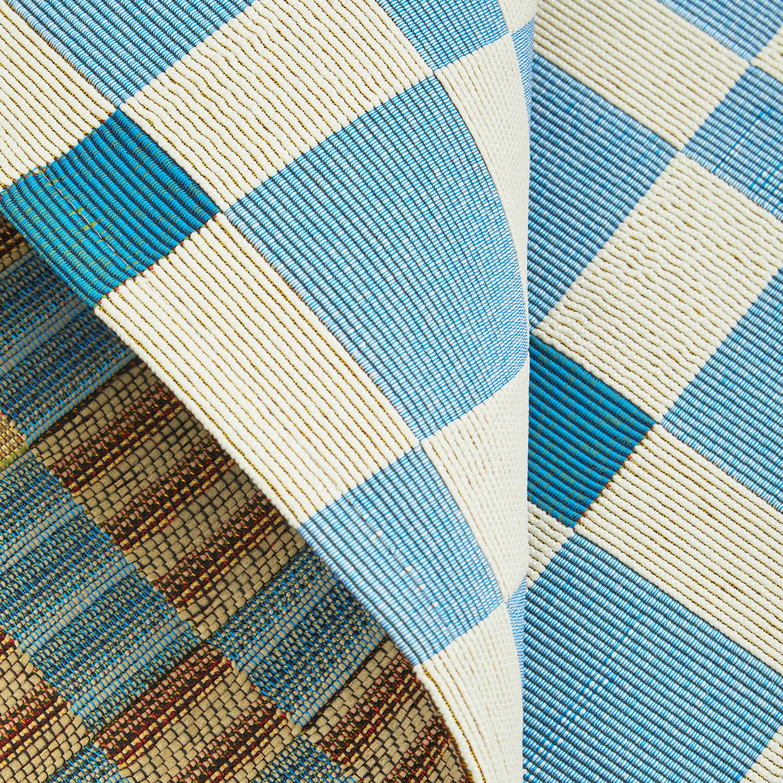 7 Common Ground Rugs Horizon Tito 160x100cm - Small Outdoor Rug - Blue, 7 of 8