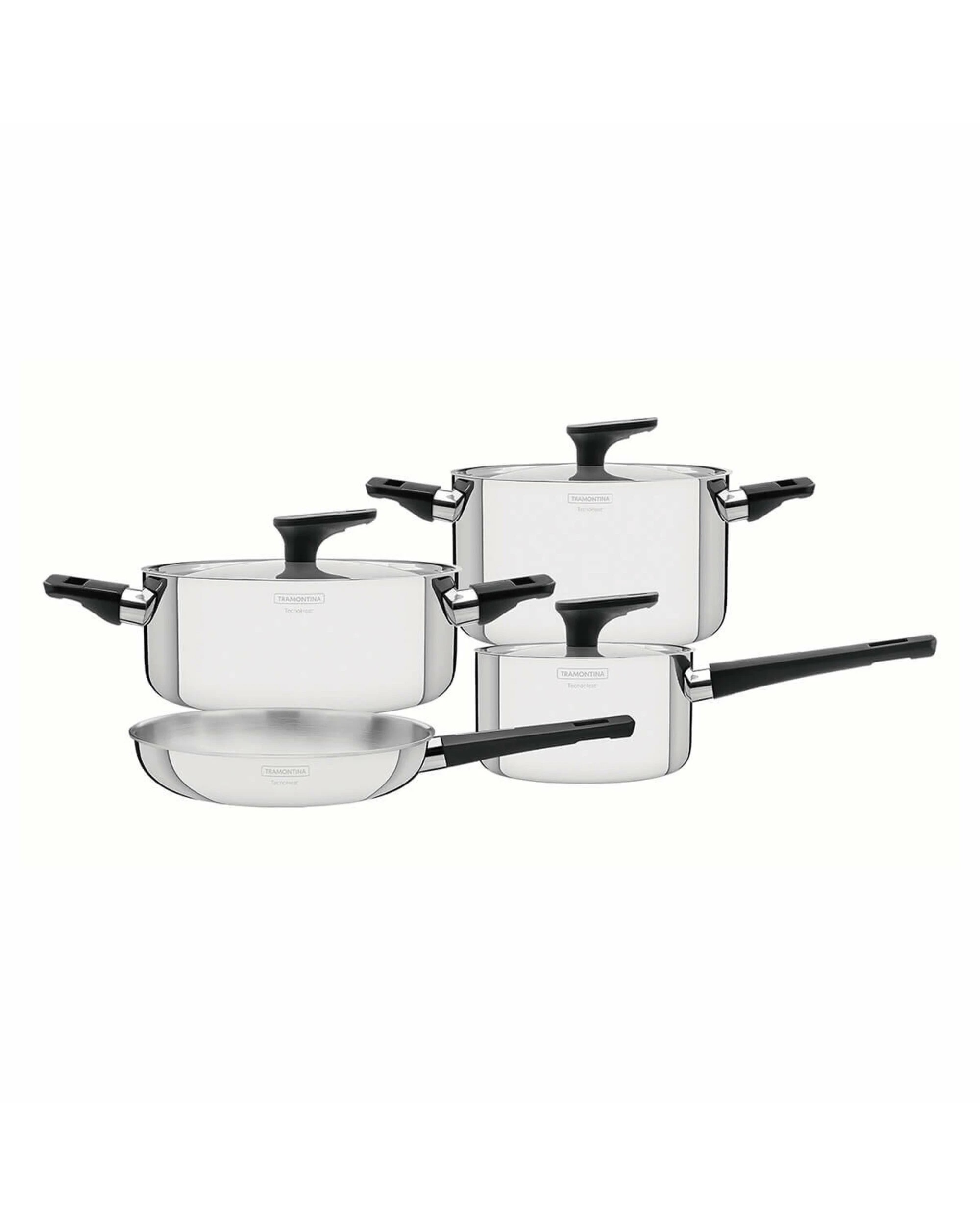 1 Tramontina Grano 4 Piece Tri-Ply Stainless Steel Cookware Set with Bakelite Handles, 1 of 5
