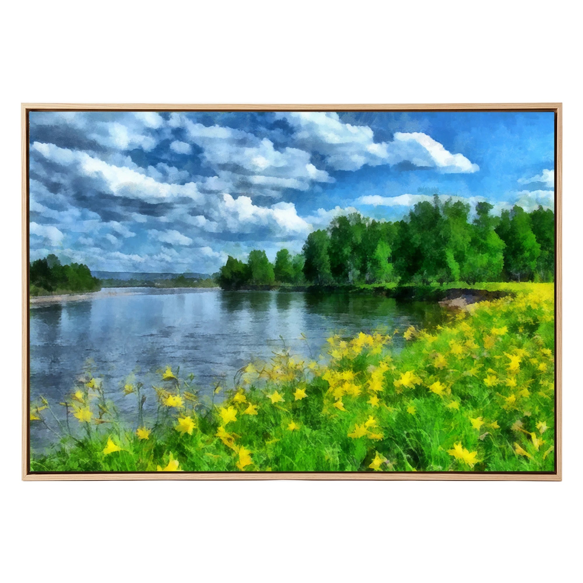 2 Yezi Modern Canvas Wall Art Framed Landscape Painting Large Wall Decor 80x120cm, 2 of 8