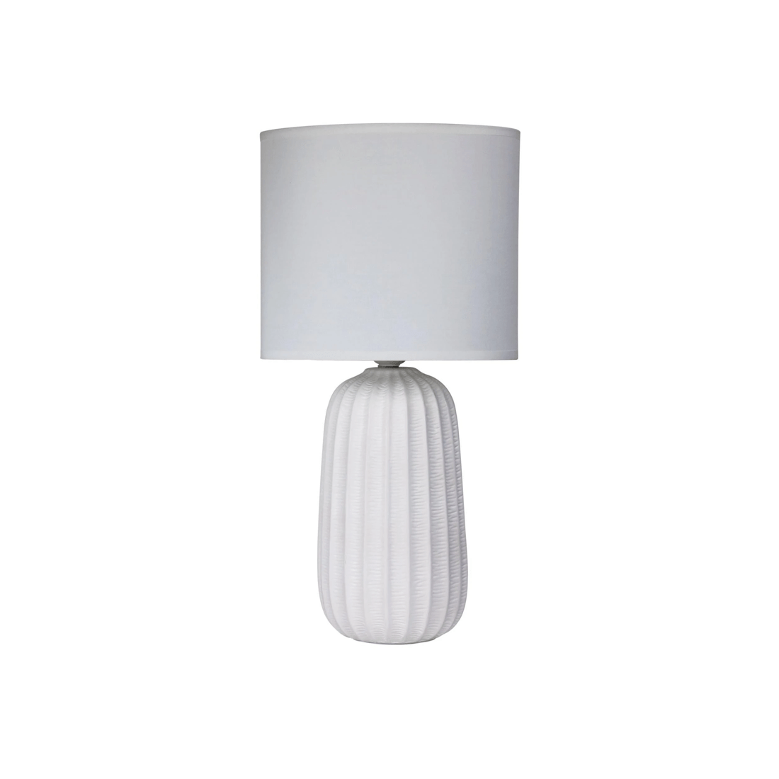 1 Benjy.25 White Ceramic Table Lamp with Polyester-Cotton Shade — 47 cm, E27
 - white, 1 of 2
