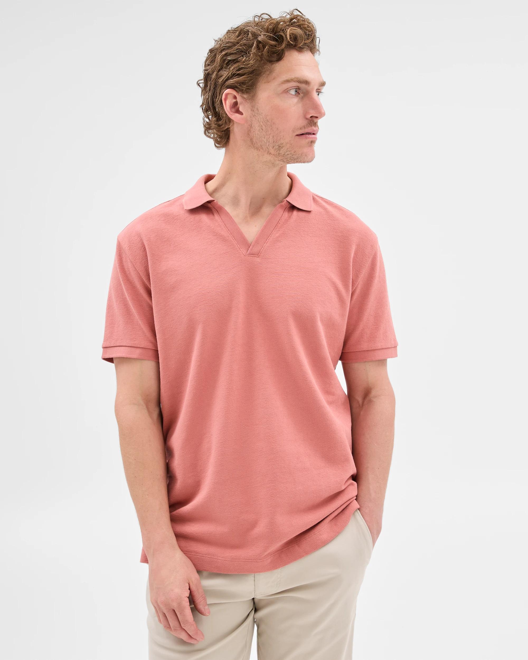 2 Target Australian Cotton Textured Reverse Polo Top BRICK, 2 of 5