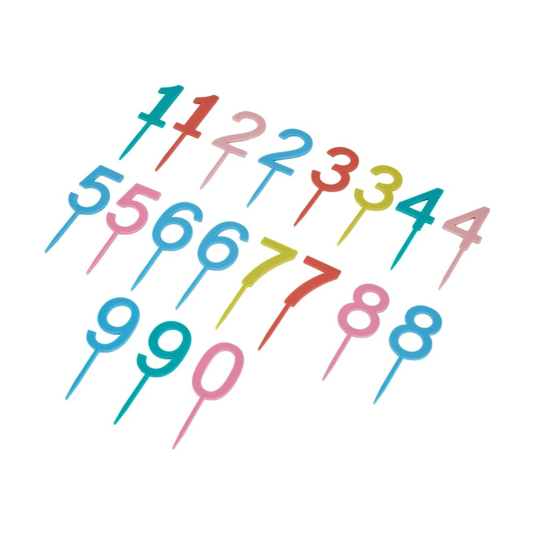 2 19 Piece Bright Numbers Cake Topper Pack, 2 of 5