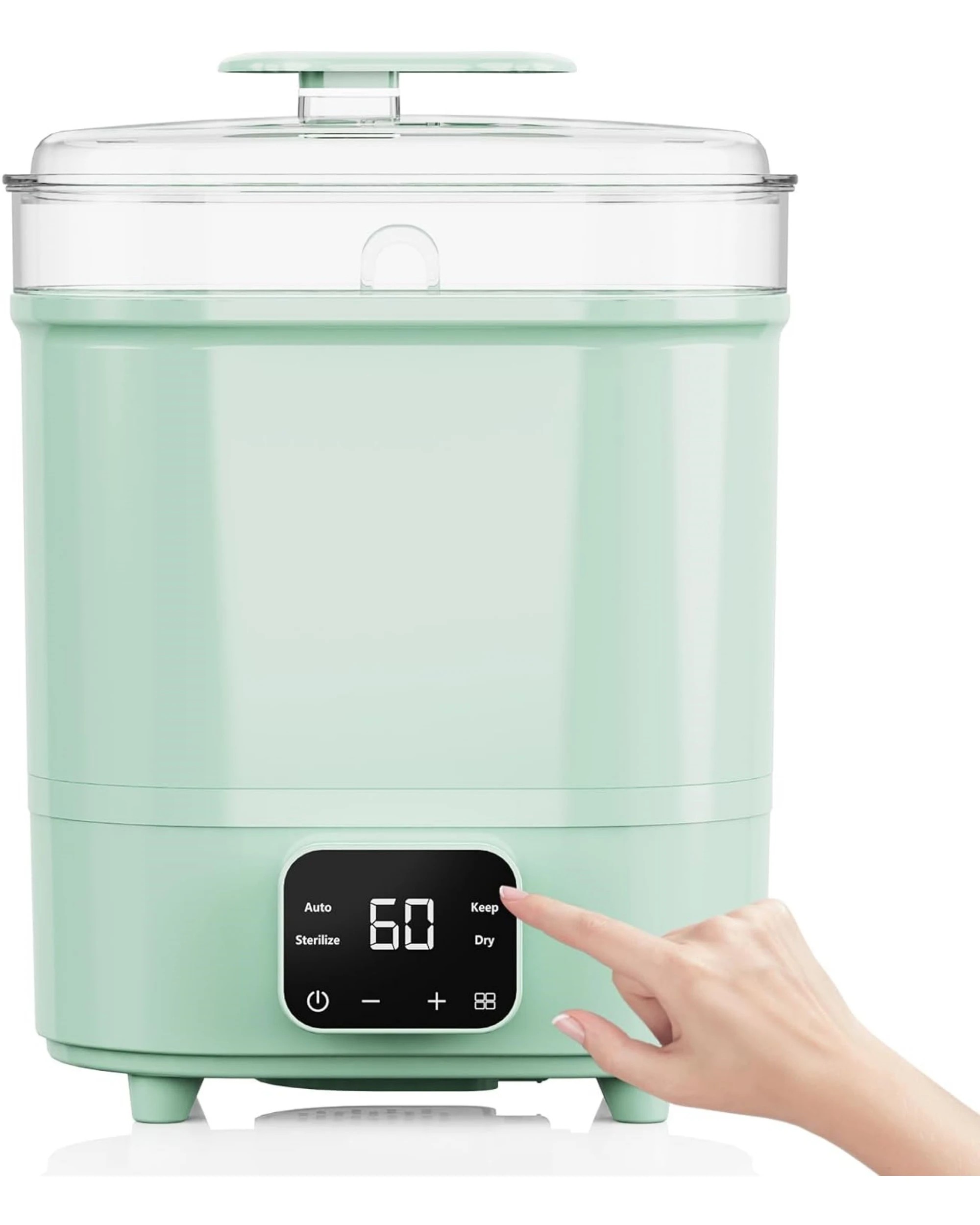 1 Advwin Baby Bottle Sterilizer, 4-in-1 Electric Steam Bottle Steriliser, Universal Fit For All Baby Items, Green, 1 of 7