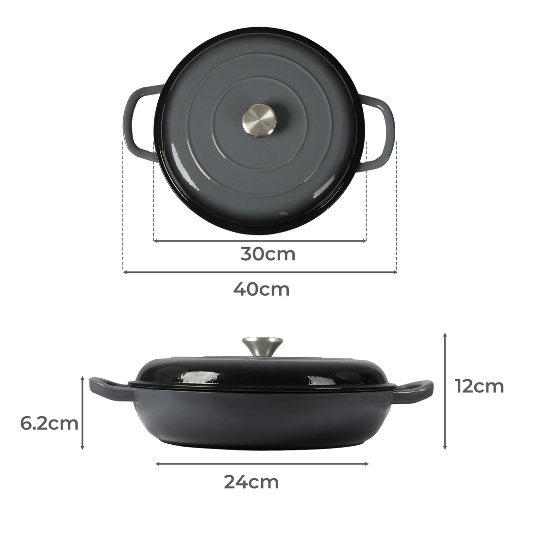 3 Toque Cast Iron Dutch 3.5l - Black, 3 of 6
