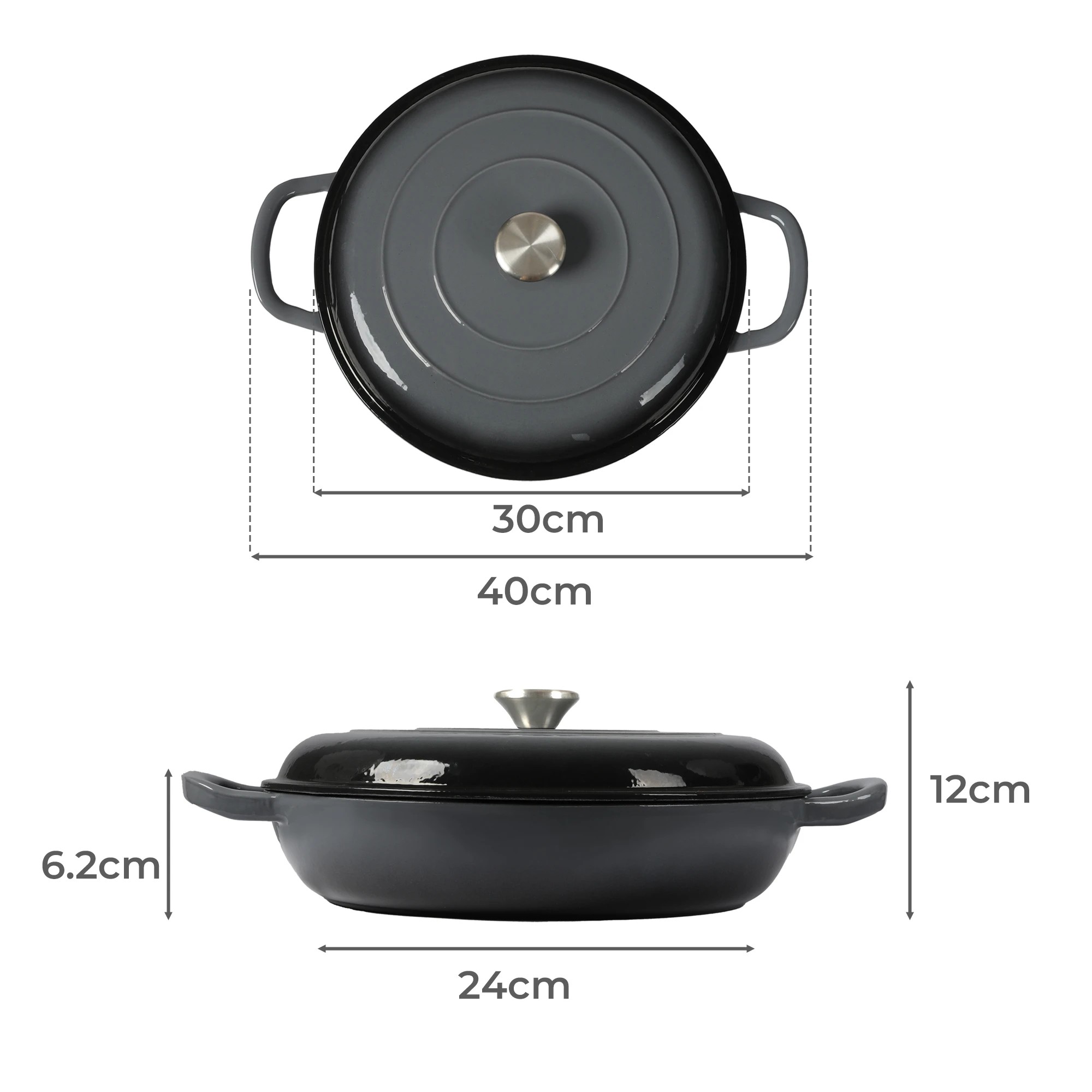 3 Toque Cast Iron Dutch 3.5l - Black, 3 of 6