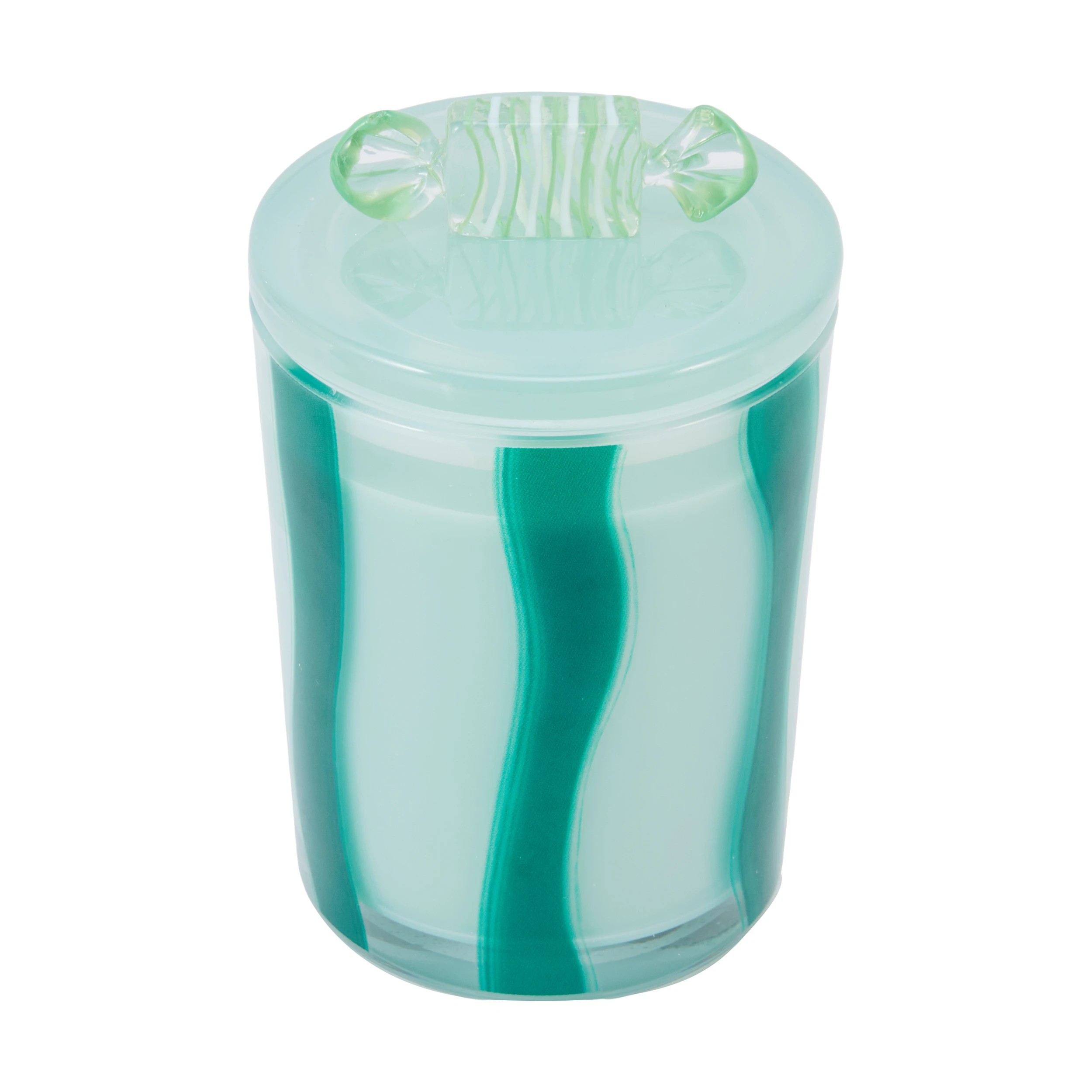 2 Christmas Green Glass Candy Candle, 2 of 6