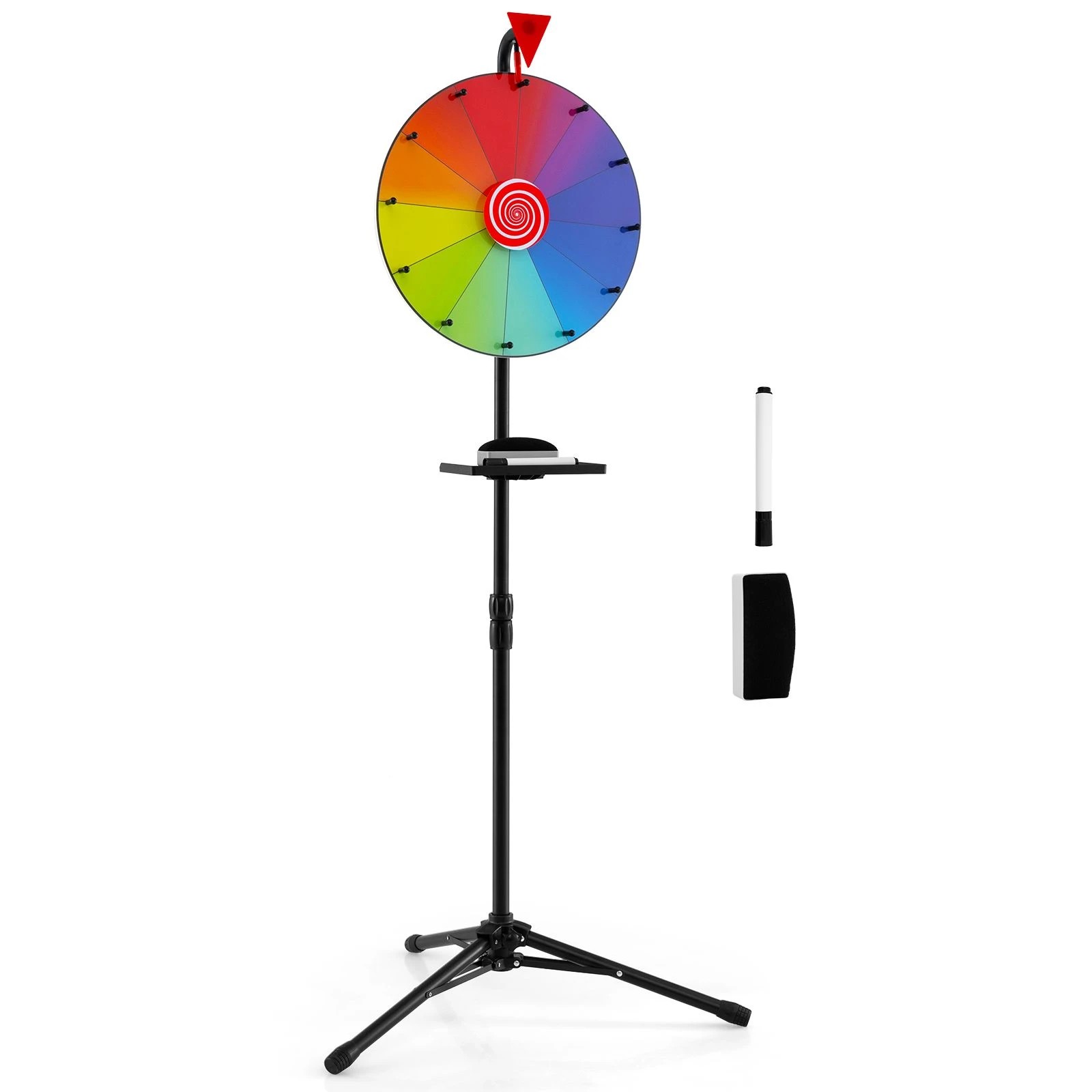 1 Costway 40cm Prize Wheel Height Adjustable Wheel Spinner w/Folding Tripod, 1 of 1