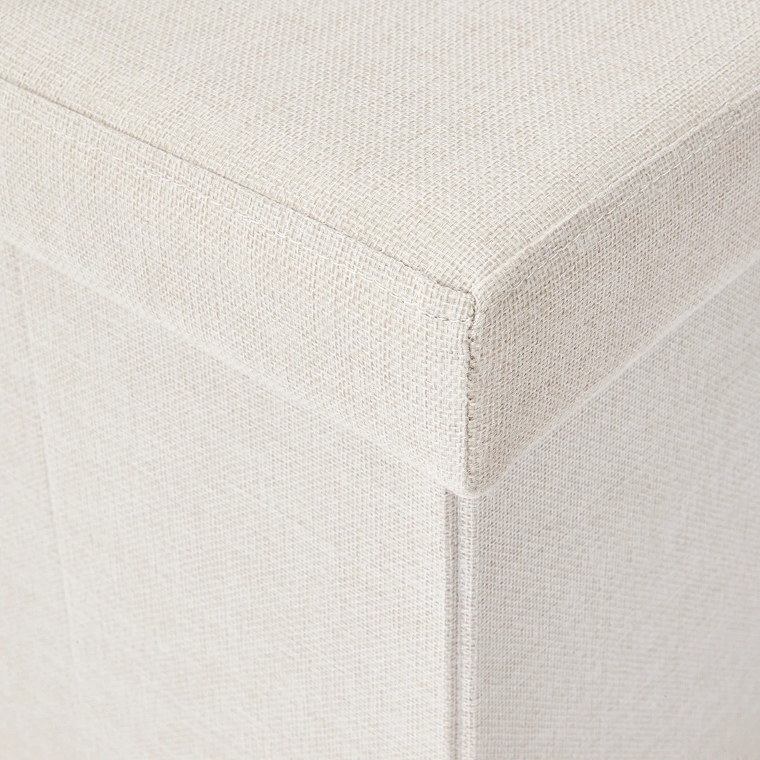 9 Linen Look Storage Ottoman - Beige, 9 of 10